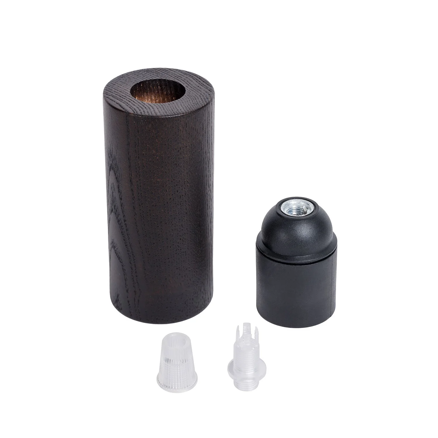 Kit douille E27 en bois pour cordon 2XL - Effet Wengé - Image 2