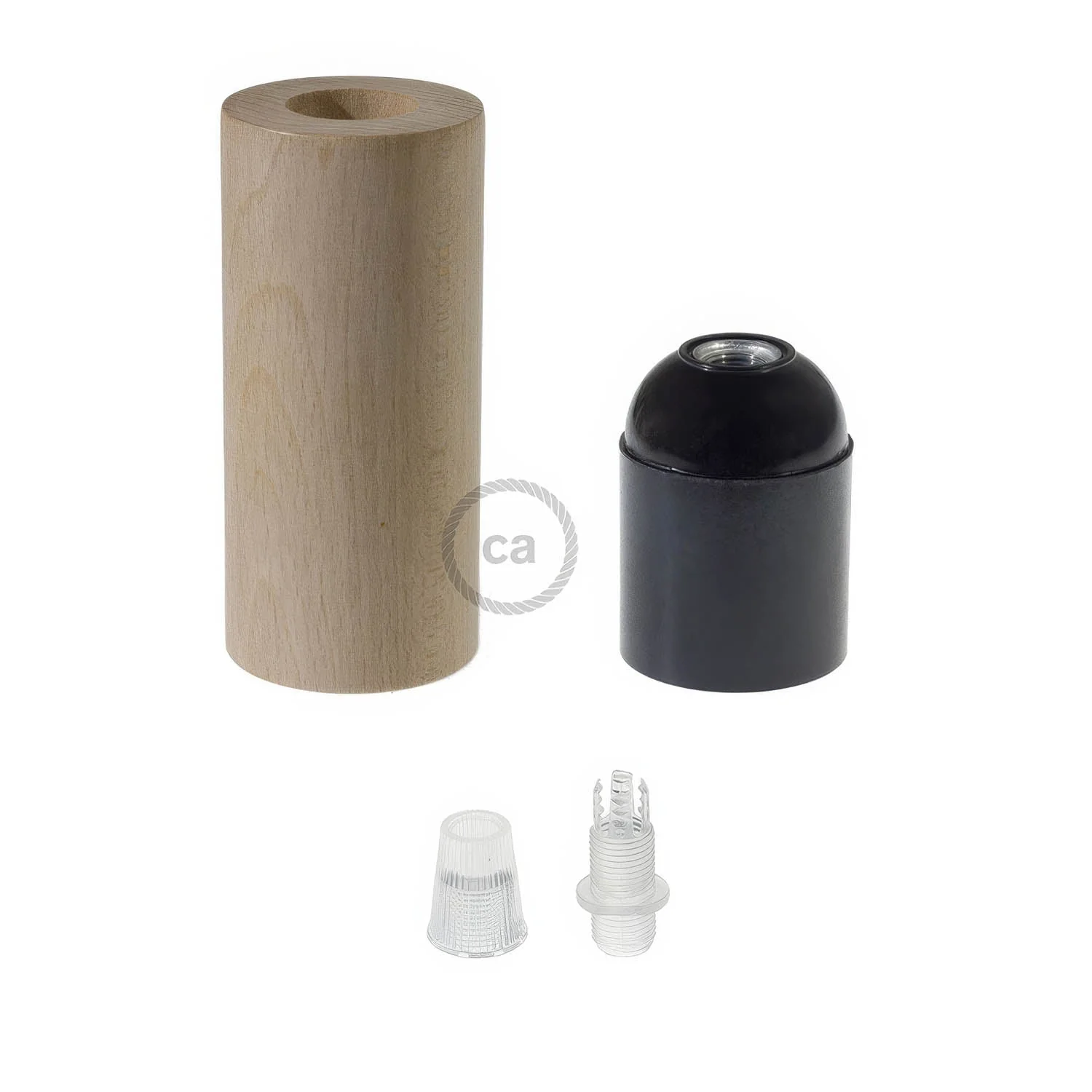 Kit douille E27 en bois pour cordon 2XL - Neutre - Image 2