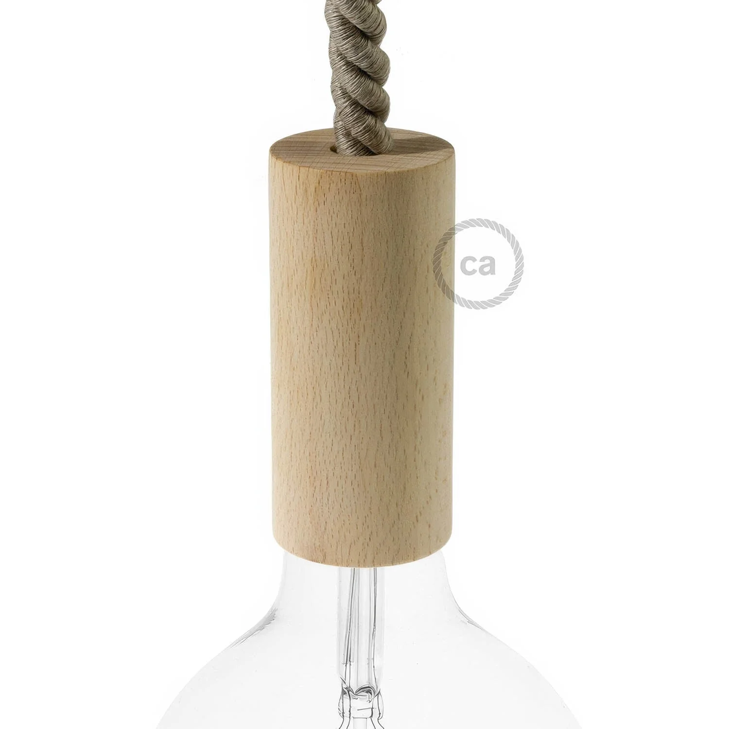Kit douille E27 en bois pour cordon XL - Neutre