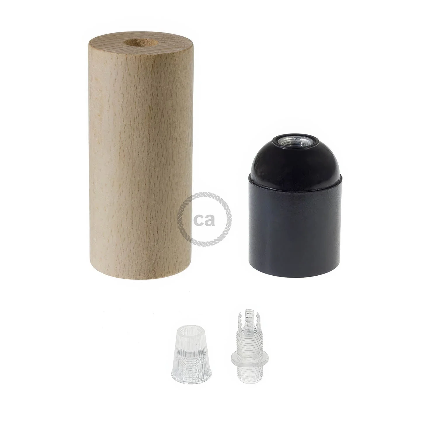 Kit douille E27 en bois pour cordon XL - Neutre - Image 2
