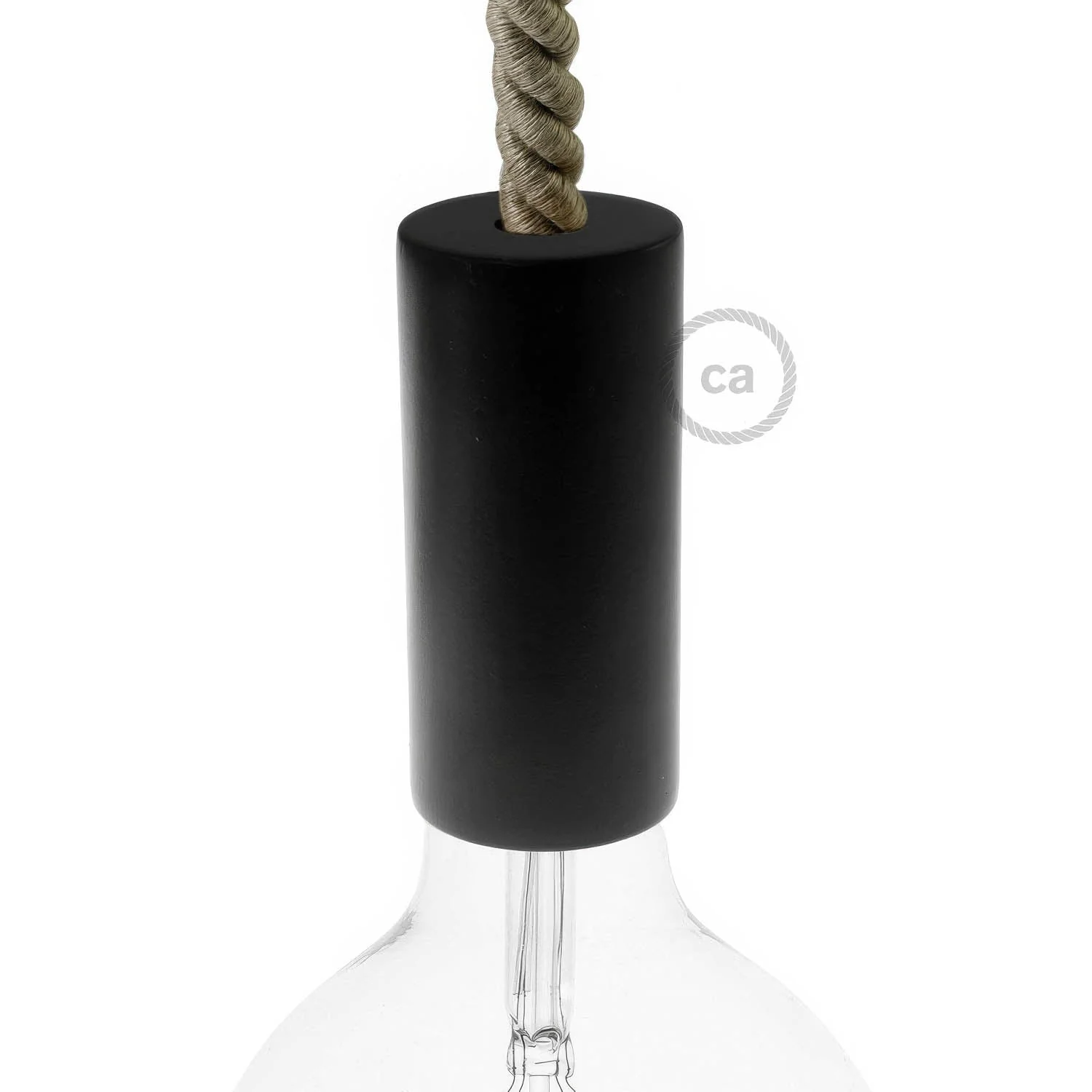 Kit douille E27 en bois pour cordon XL - Noir