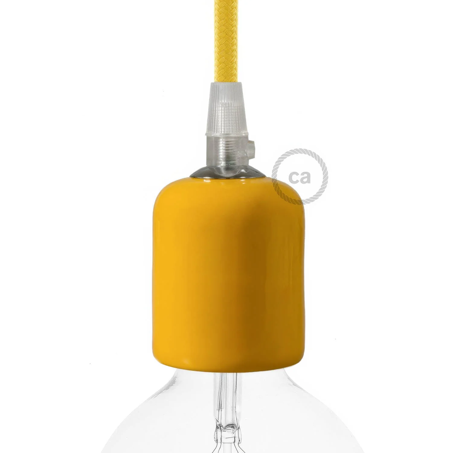 Kit douille E27 en céramique - Jaune