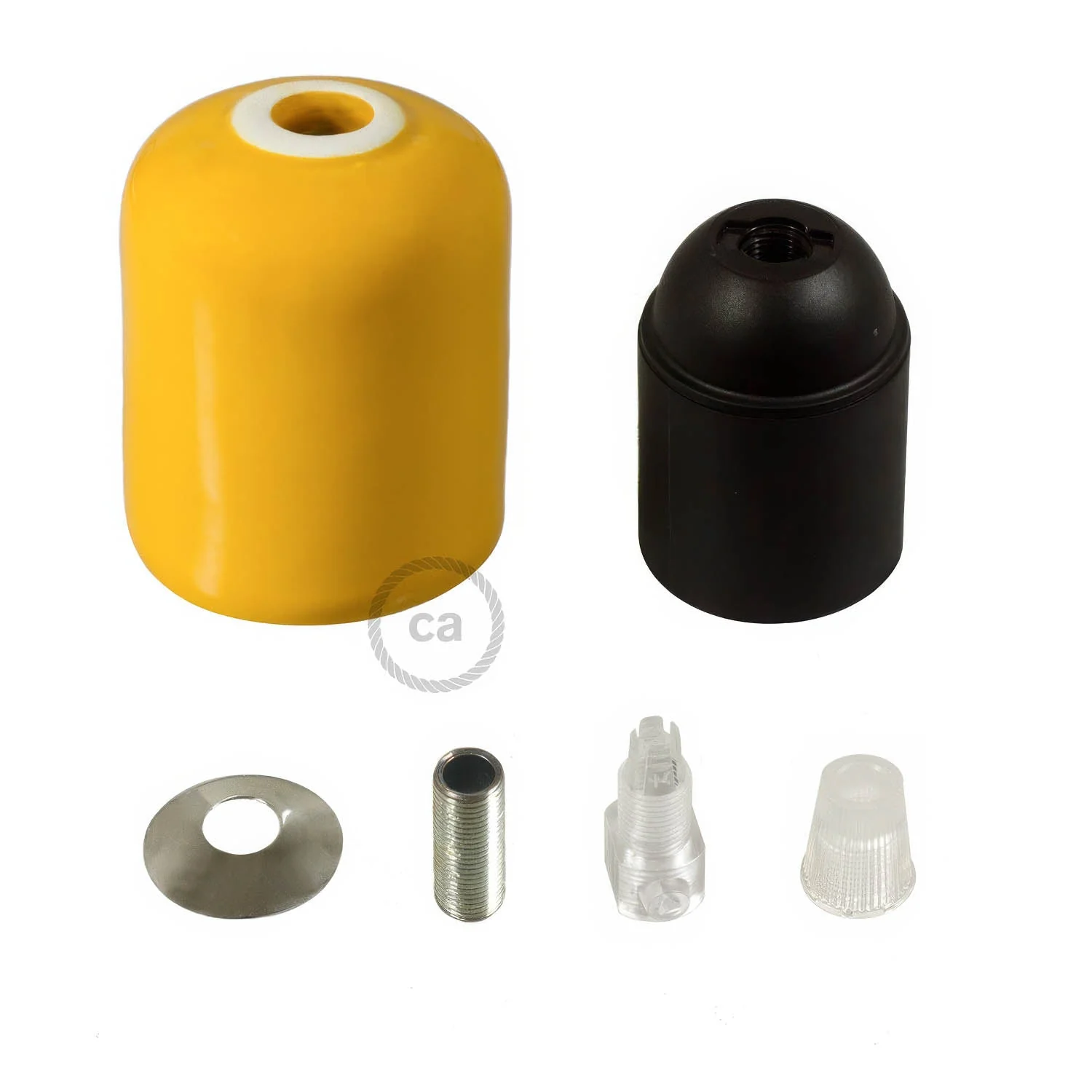 Kit douille E27 en céramique - Jaune - Image 2