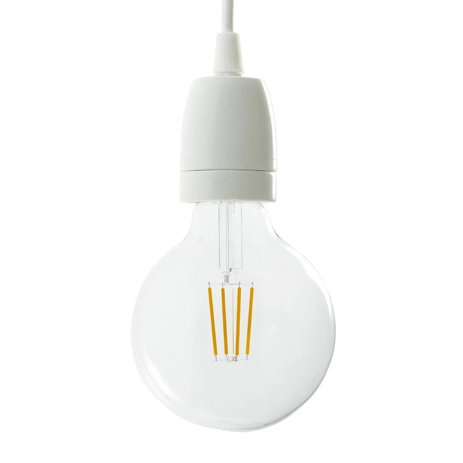 Kit douille E27 en porcelaine - Blanc