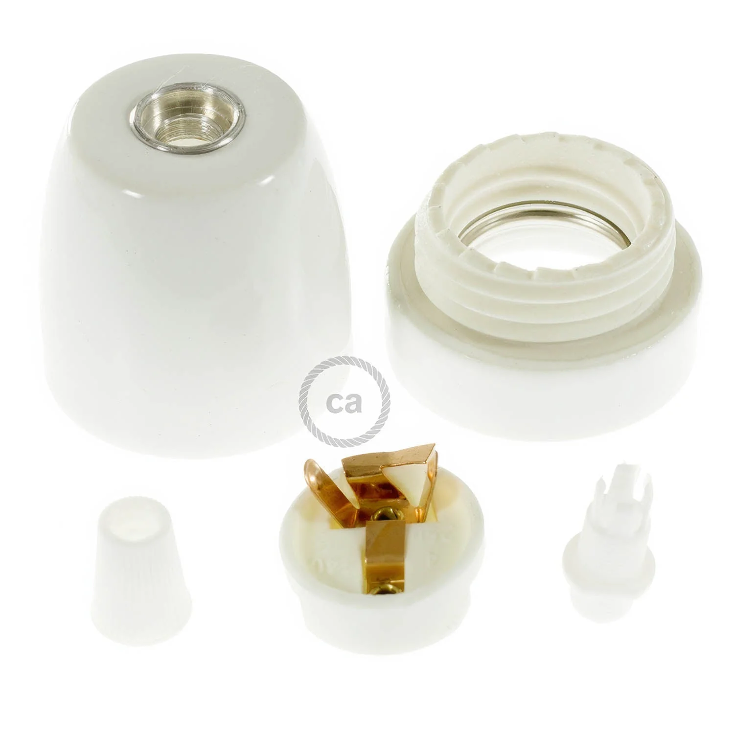 Kit douille E27 en porcelaine - Blanc - Image 2