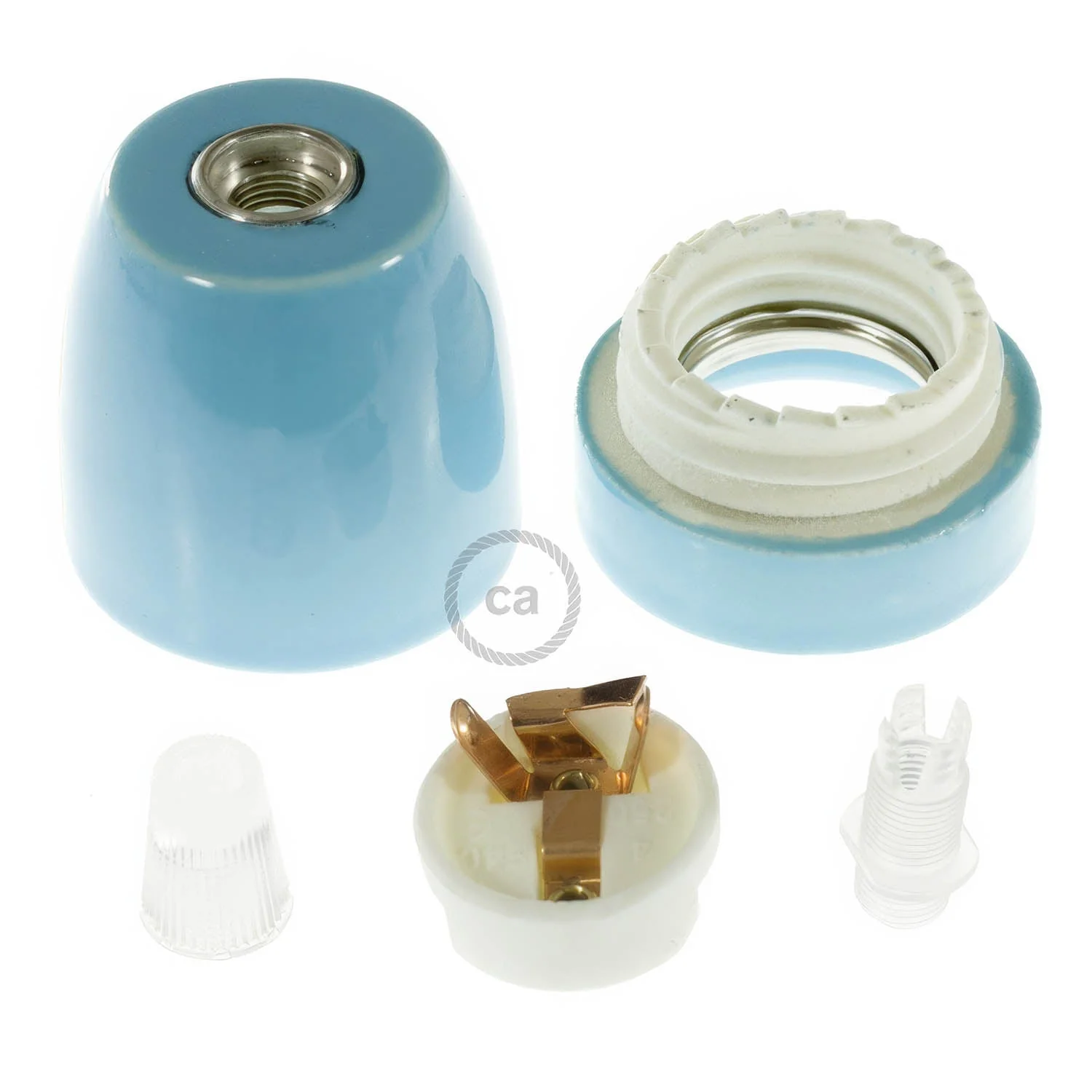 Kit douille E27 en porcelaine - Bleu clair - Image 2