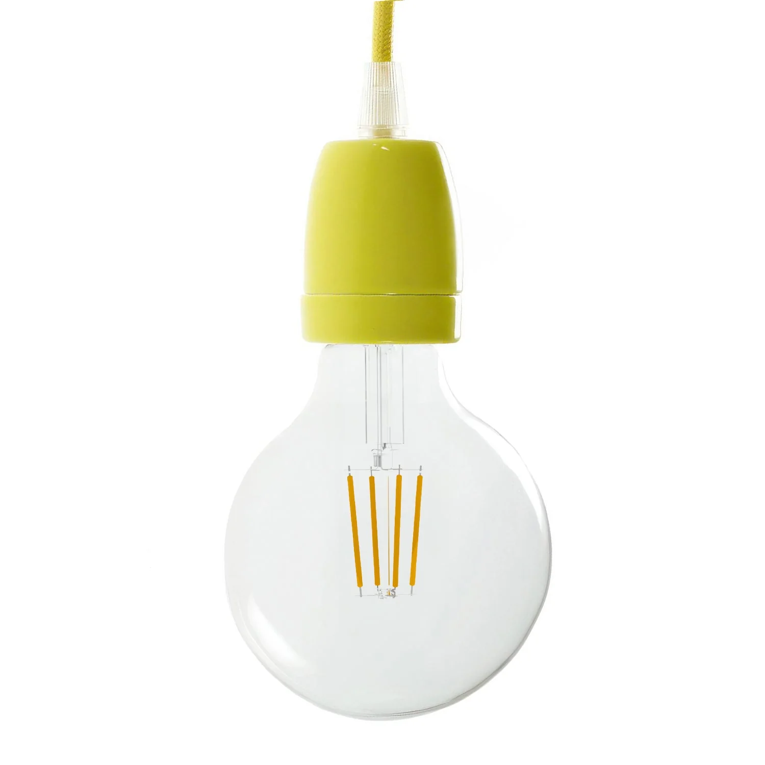 Kit douille E27 en porcelaine - Jaune