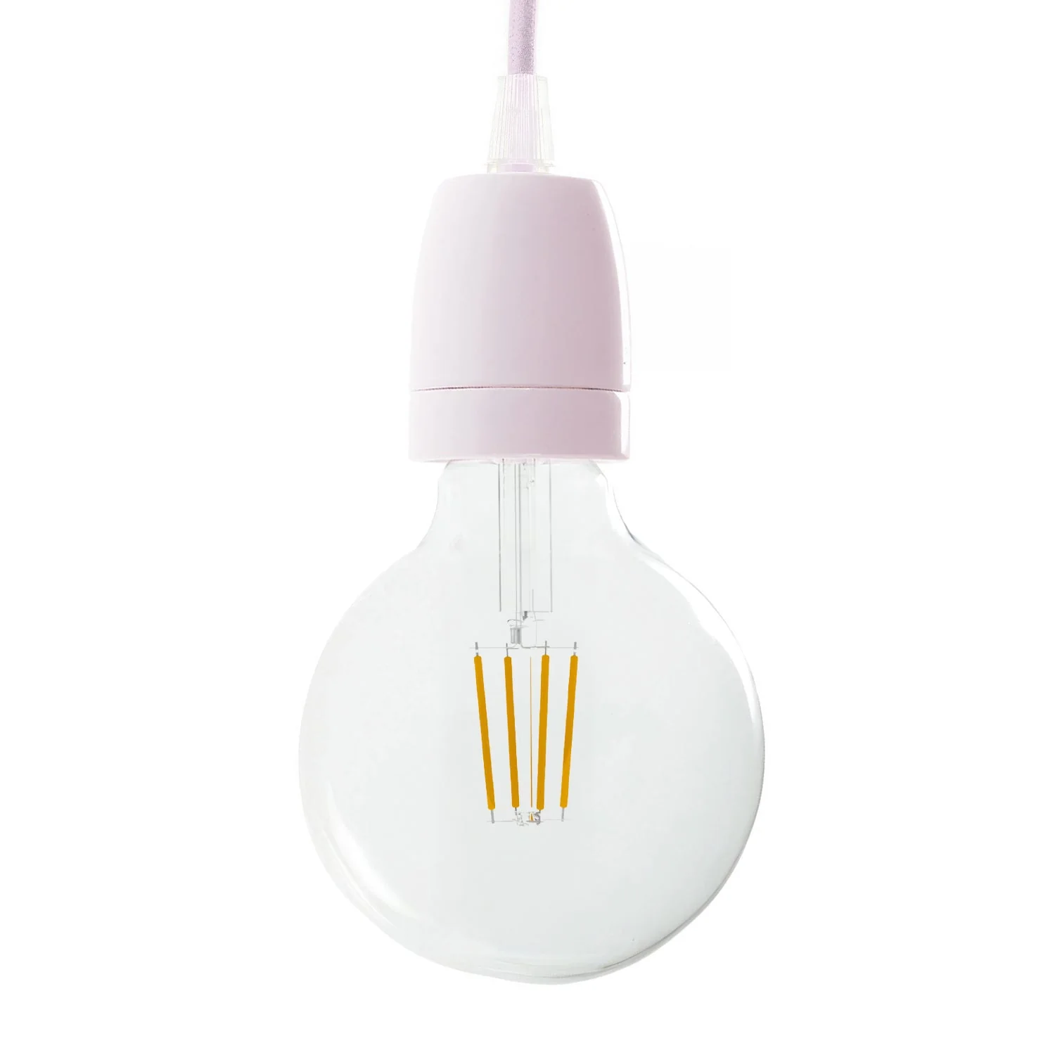 Kit douille E27 en porcelaine - Rose ancien