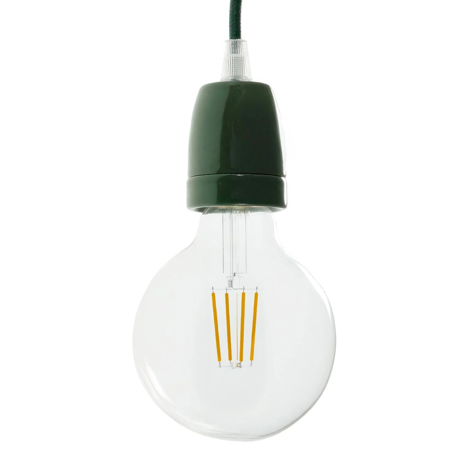 Kit douille E27 en porcelaine - Vert