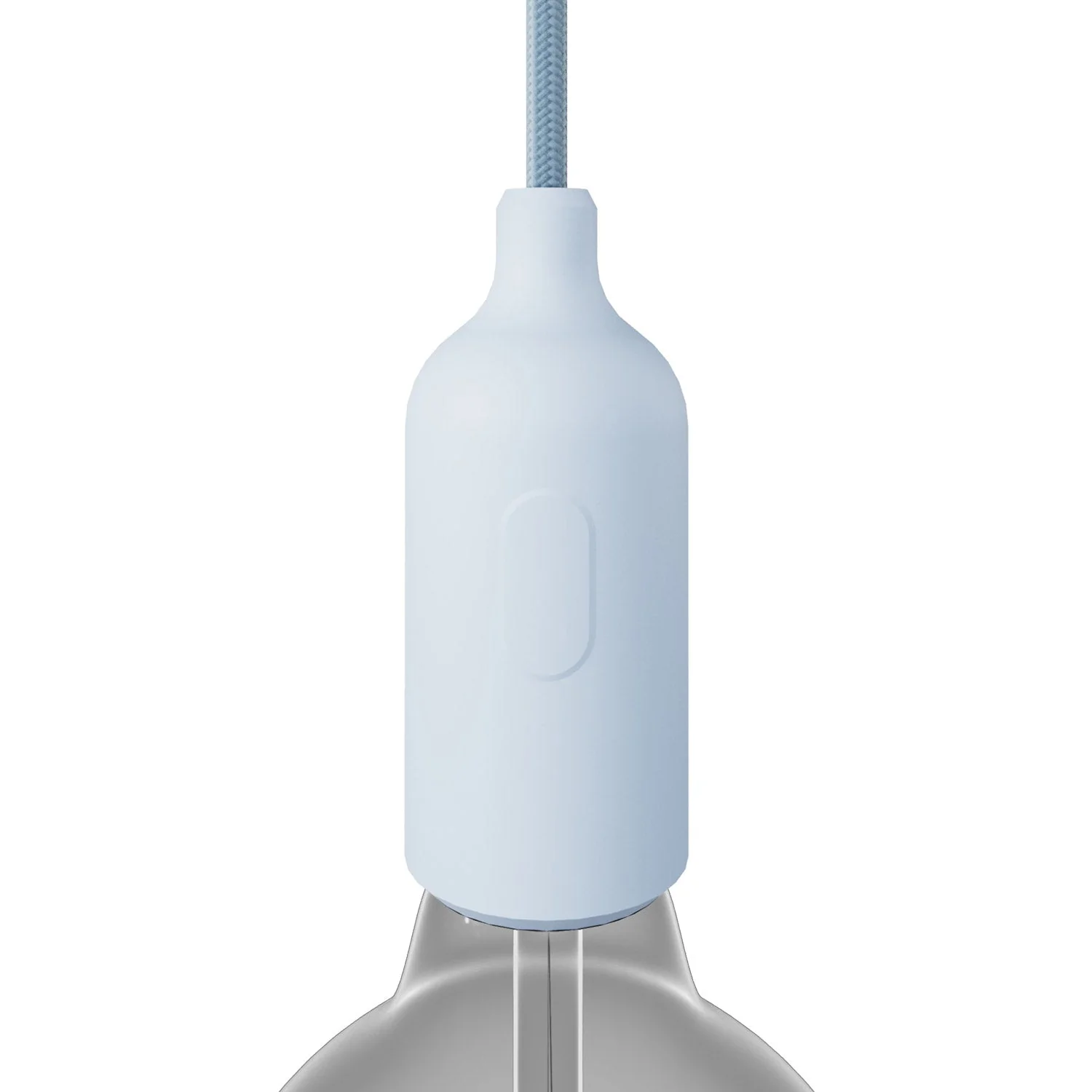 Kit douille E27 en silicone avec interrupteur et serre-câble cachés - Bleu bleuet