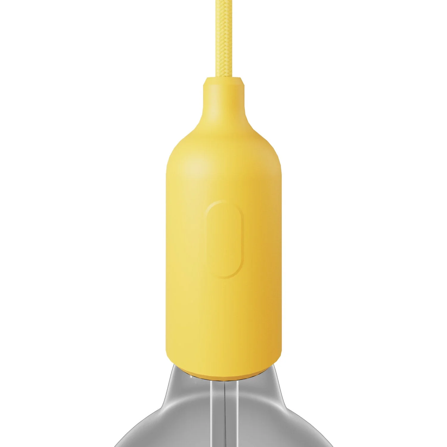 Kit douille E27 en silicone avec interrupteur et serre-câble cachés - Jaune