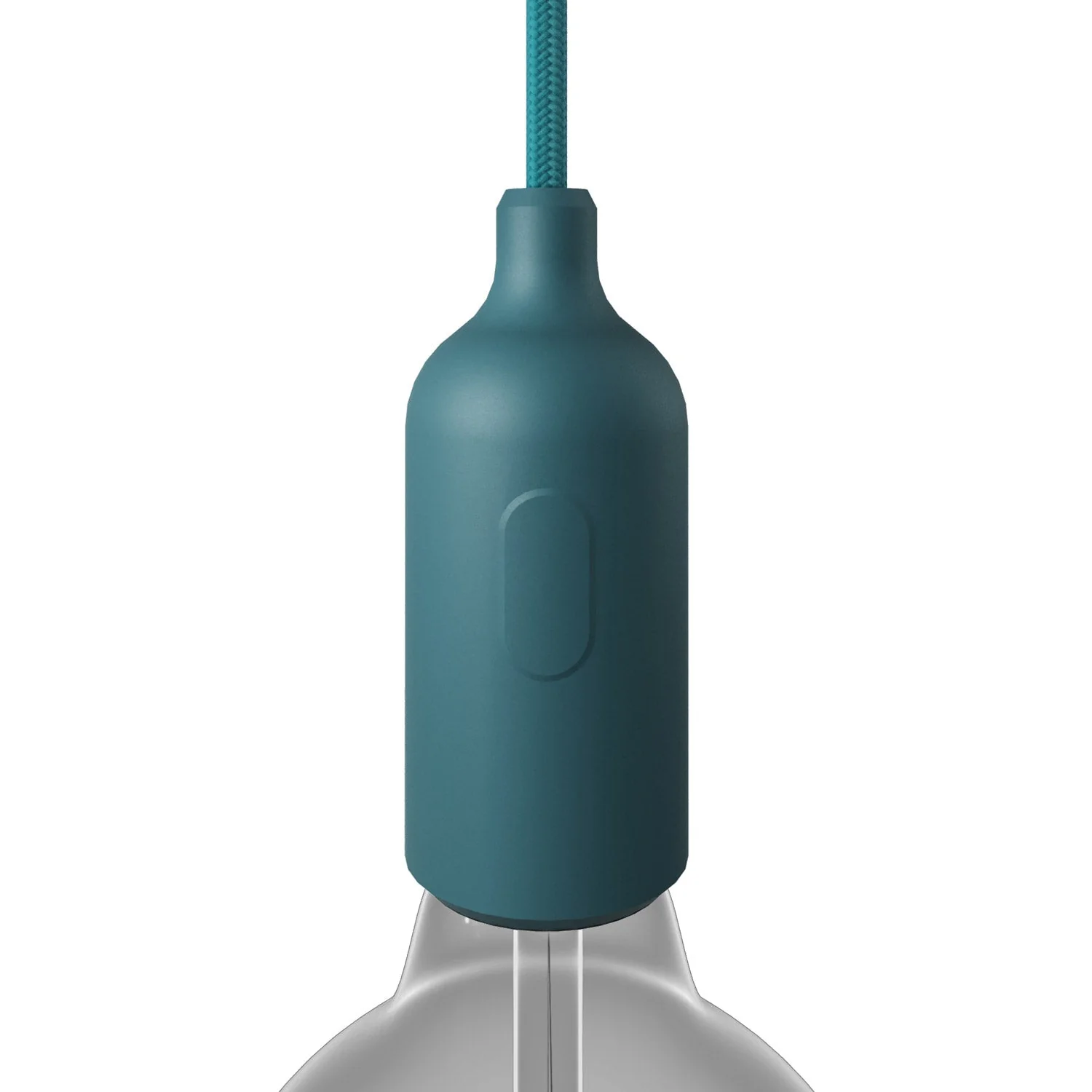 Kit douille E27 en silicone avec interrupteur et serre-câble cachés - Pétrole