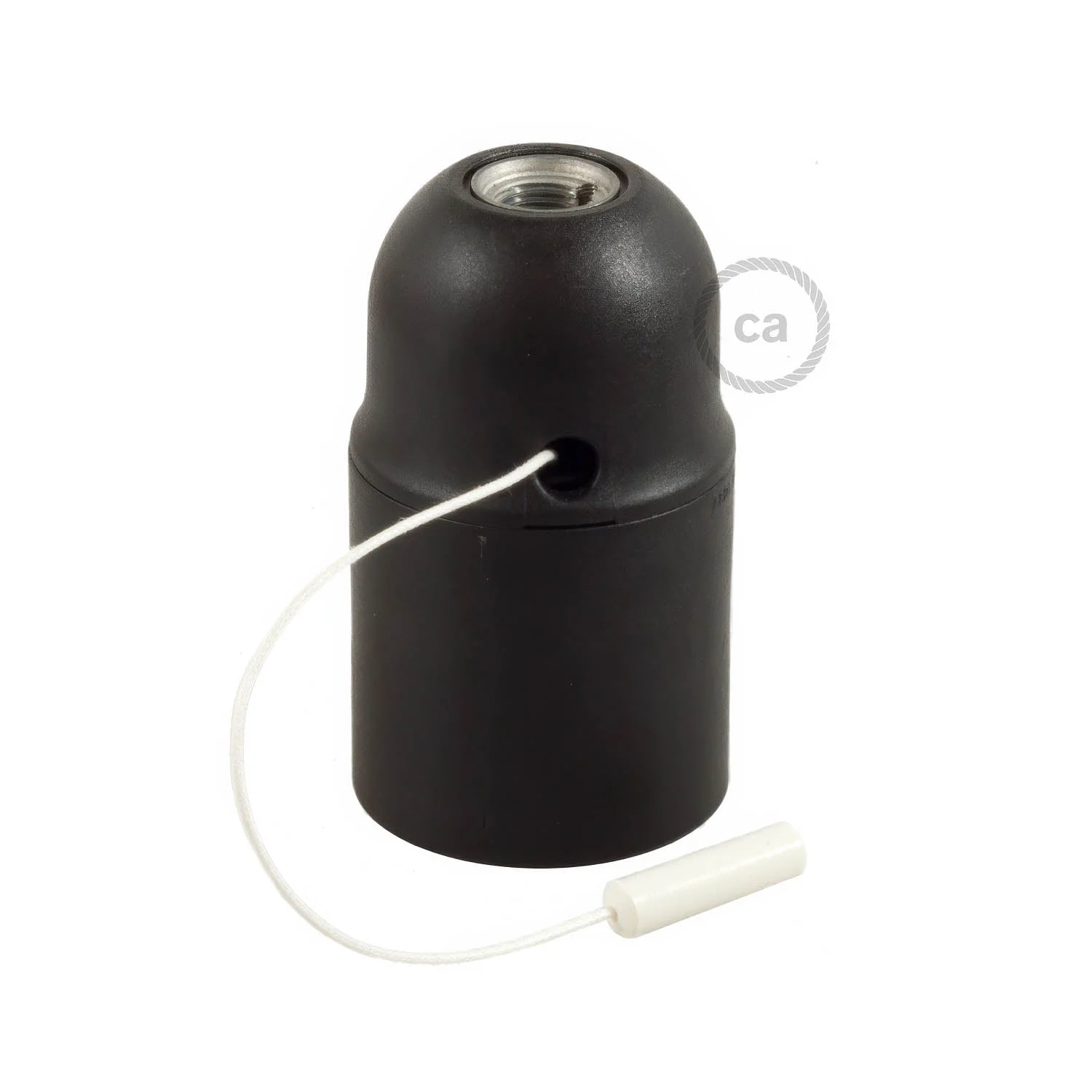 Kit douille E27 en thermoplastique avec interrupteur à tirette - Noir