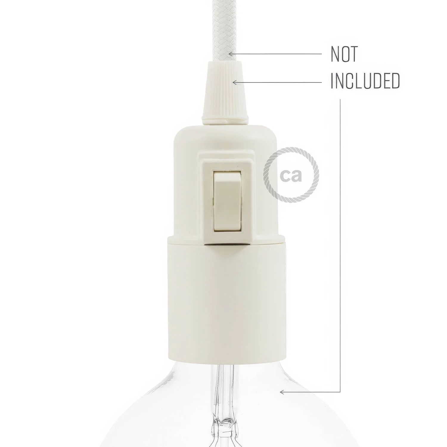 Kit douille E27 en thermoplastique avec interrupteur - Blanc - Image 3