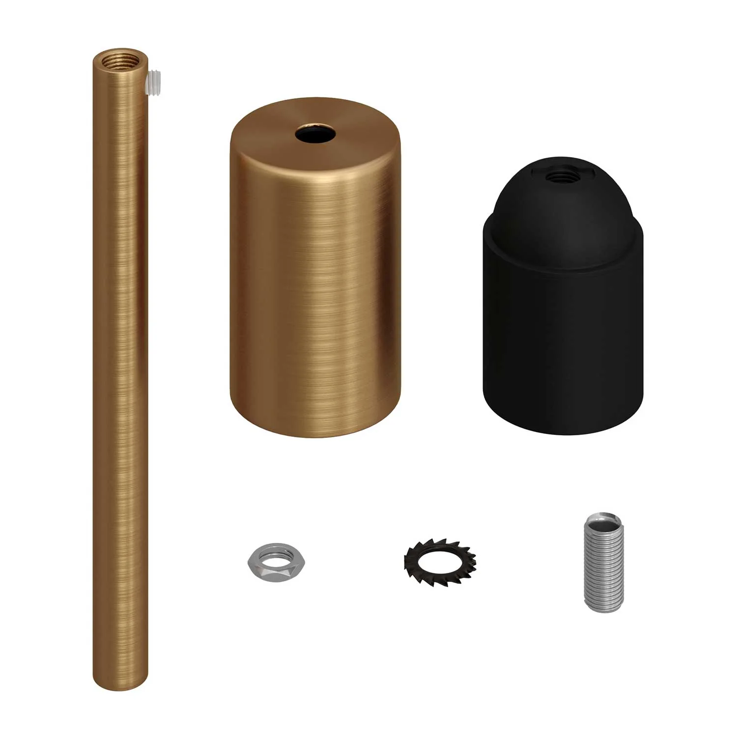 Kit douille cylindrique métal UL E26 avec serre-câble 15 cm - Bronze brossé - Image 2