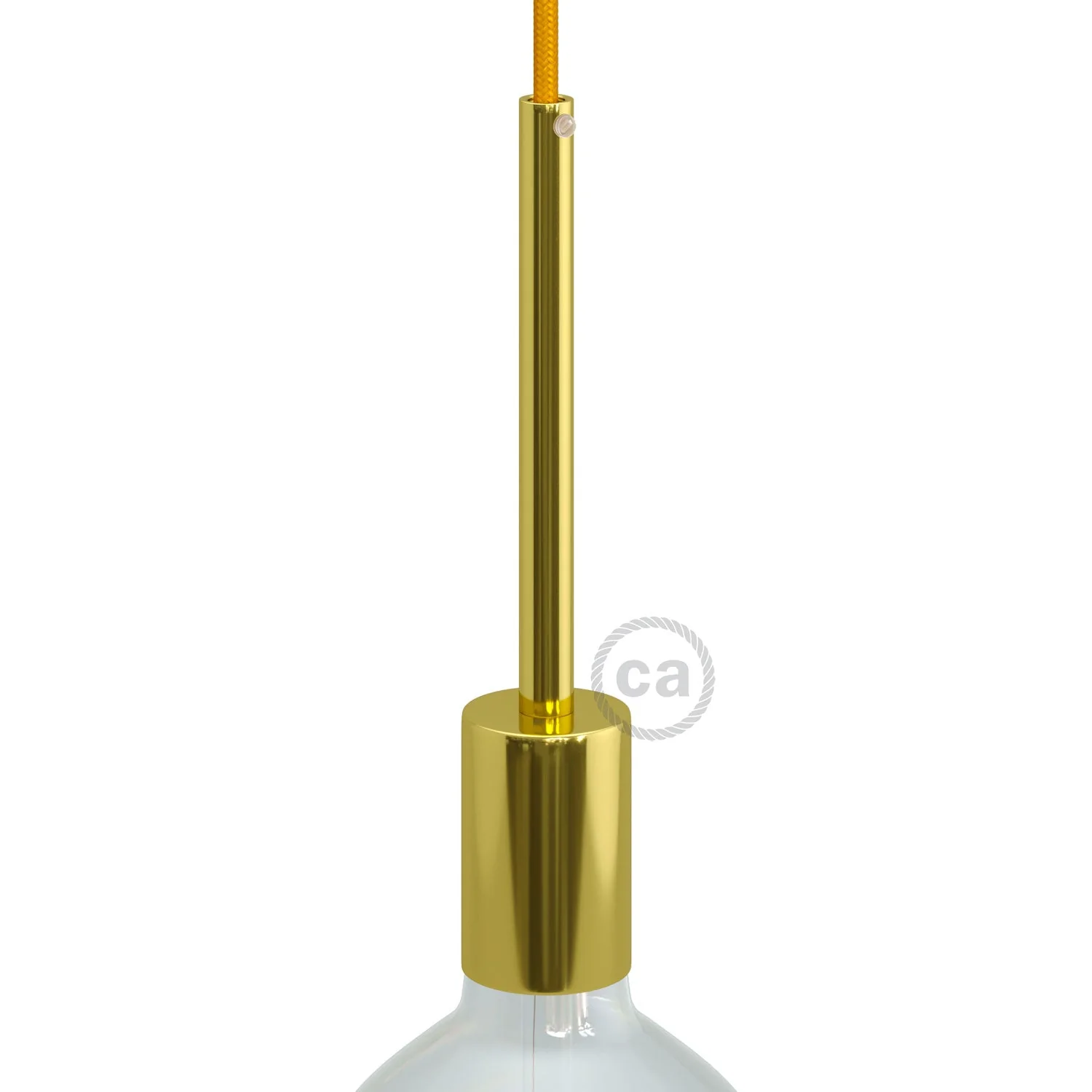 Kit douille E26 UL en métal cylindrique avec serre-câble de 15 cm - Laiton