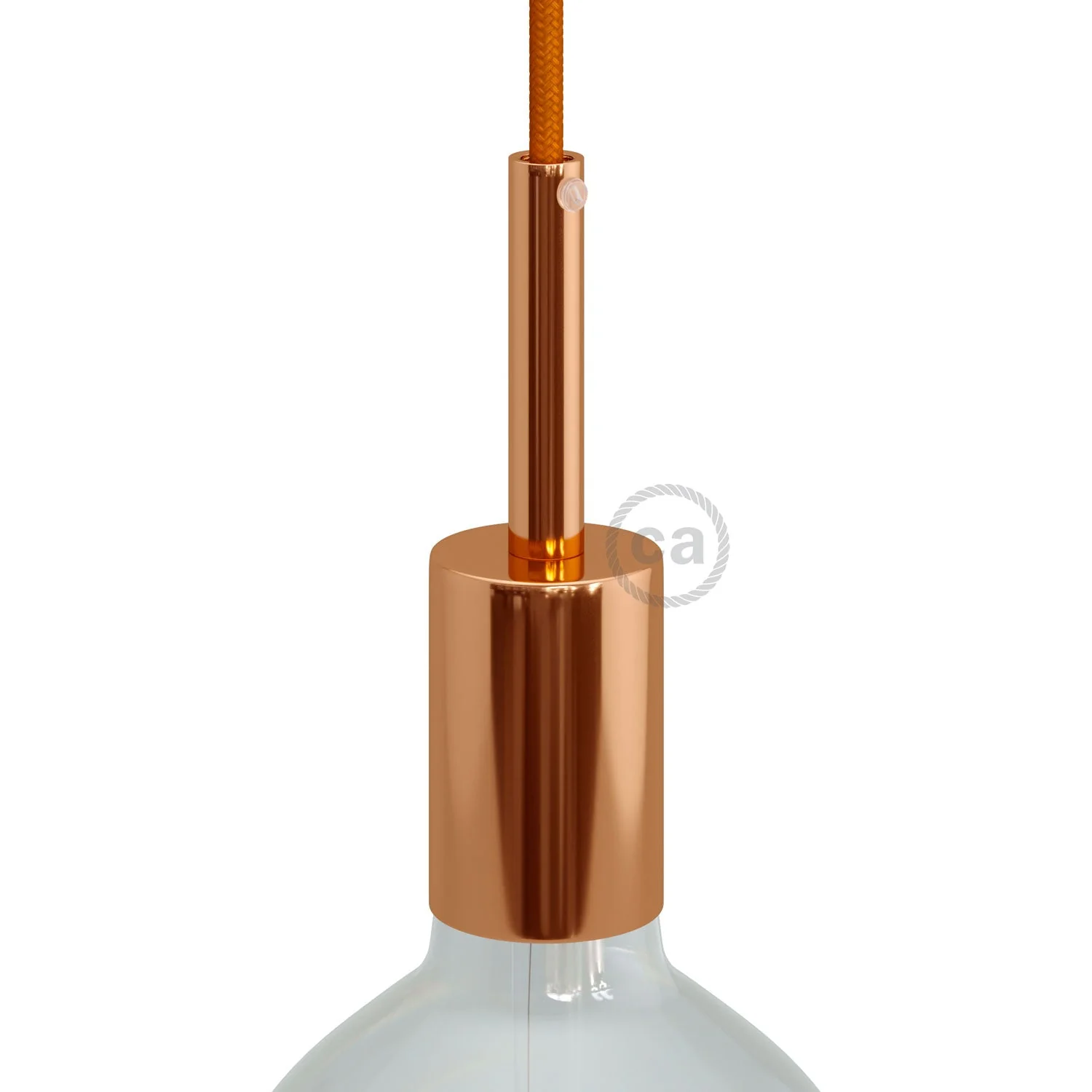 Kit douille cylindrique en métal UL E26 avec serre-câble de 7 cm - Cuivre