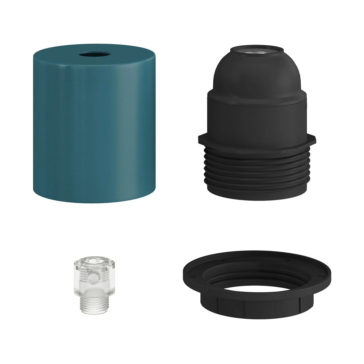Kit douille métal E26 semi-fileté avec serre-câble dissimulé - Pétrole - Image 2