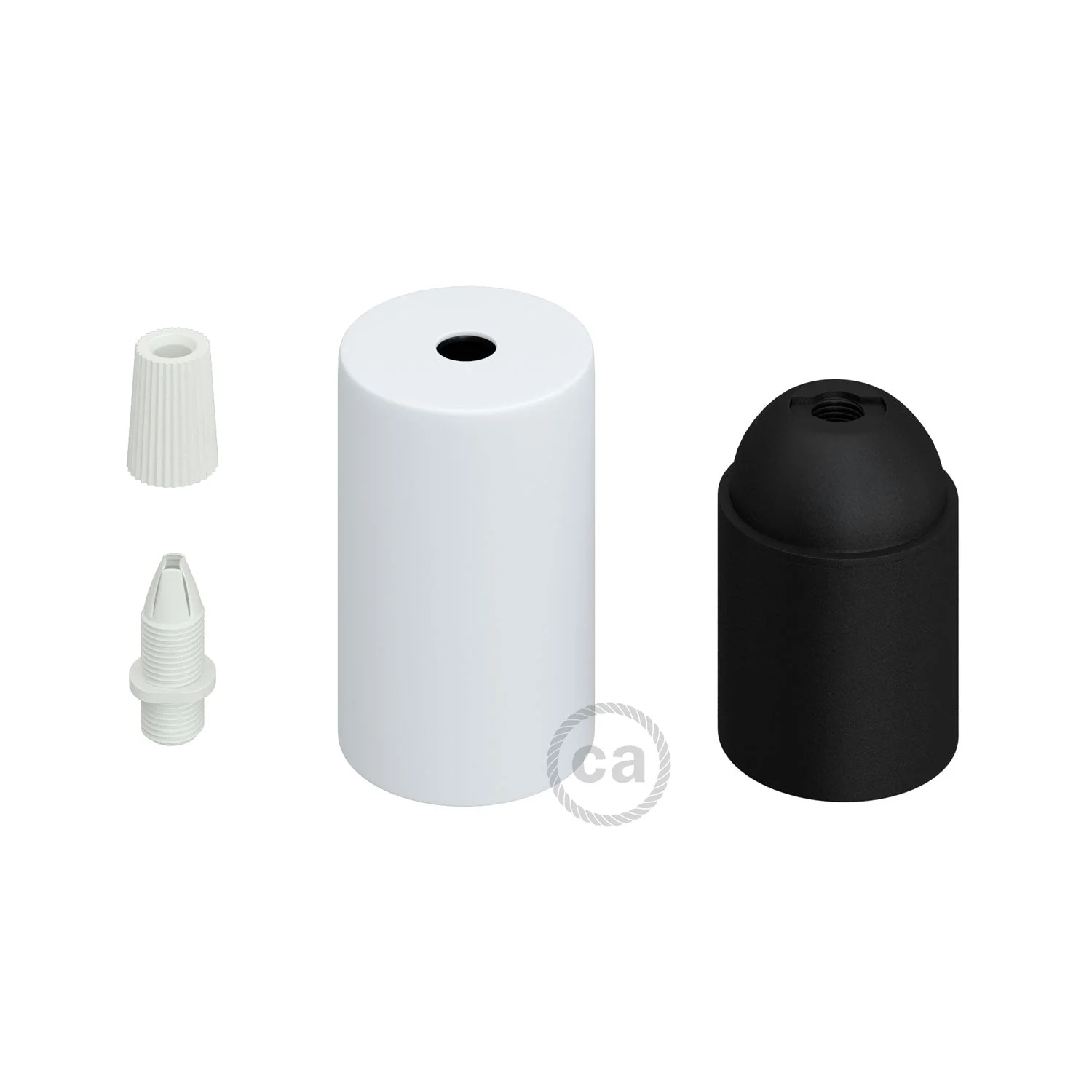Kit douille métal UL E26 Flat Top - Blanc mat - Image 2