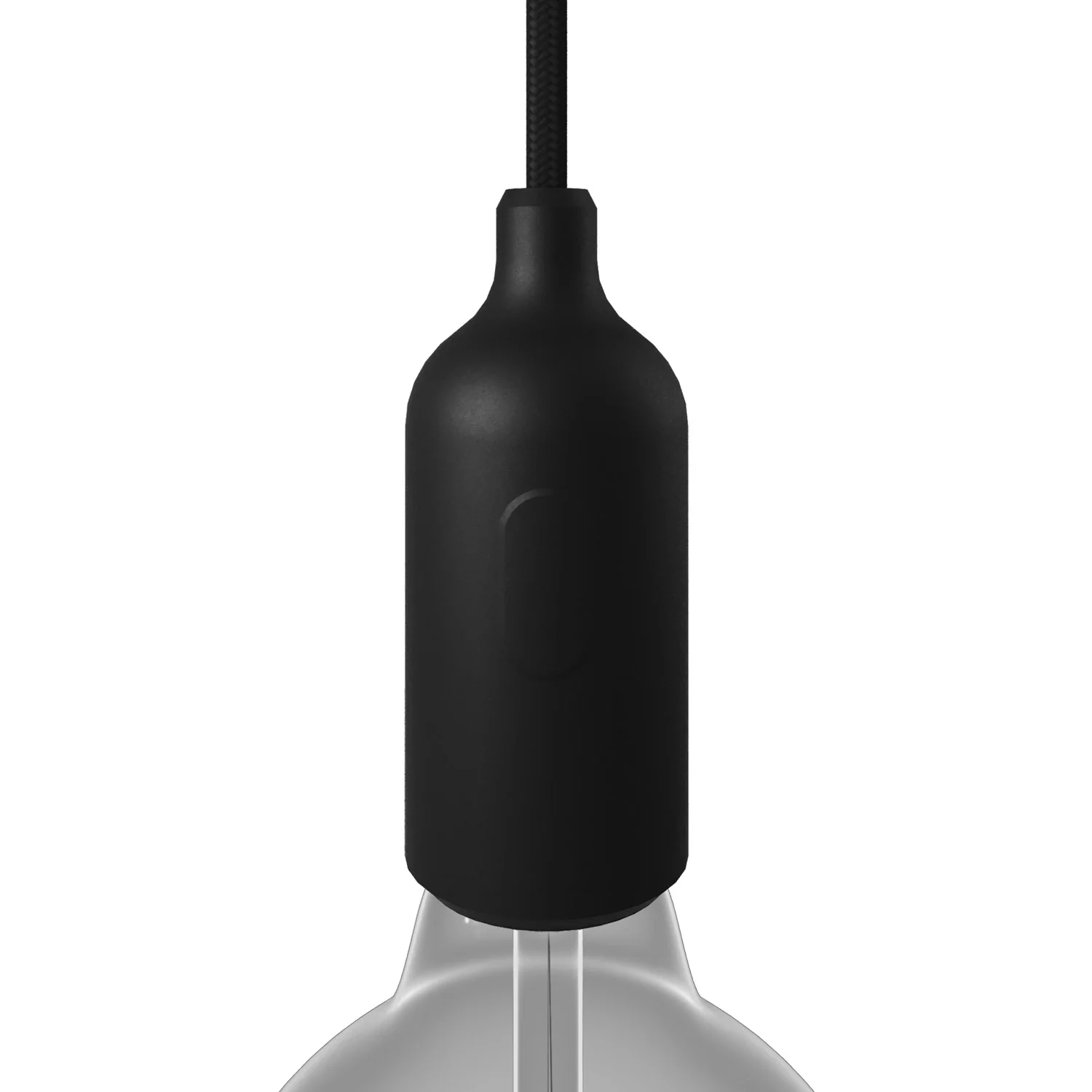 Kit douille E26 en silicone avec interrupteur et serre-câbles cachés - Noir