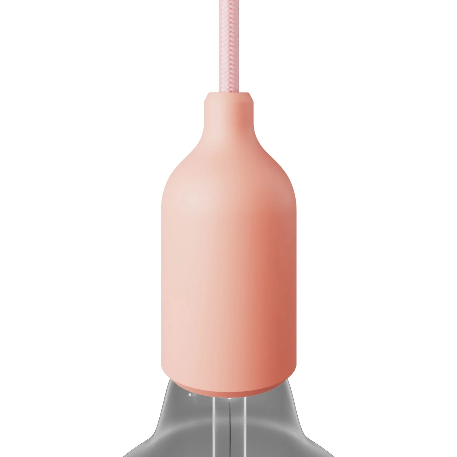 Kit douille silicone E26 avec presse-étoupe caché - Saumon