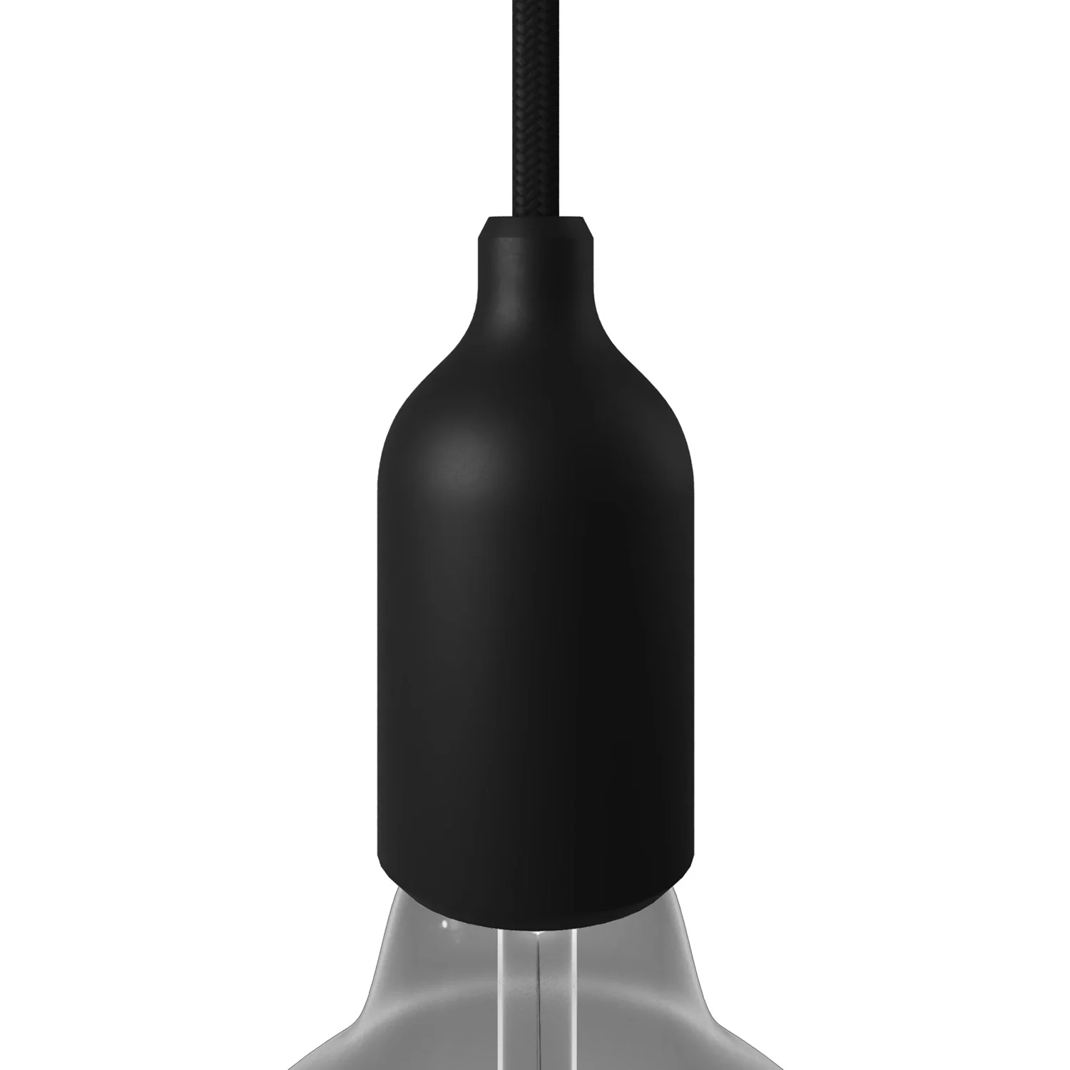 Kit douille silicone E26 avec presse-étoupe invisible - Noir