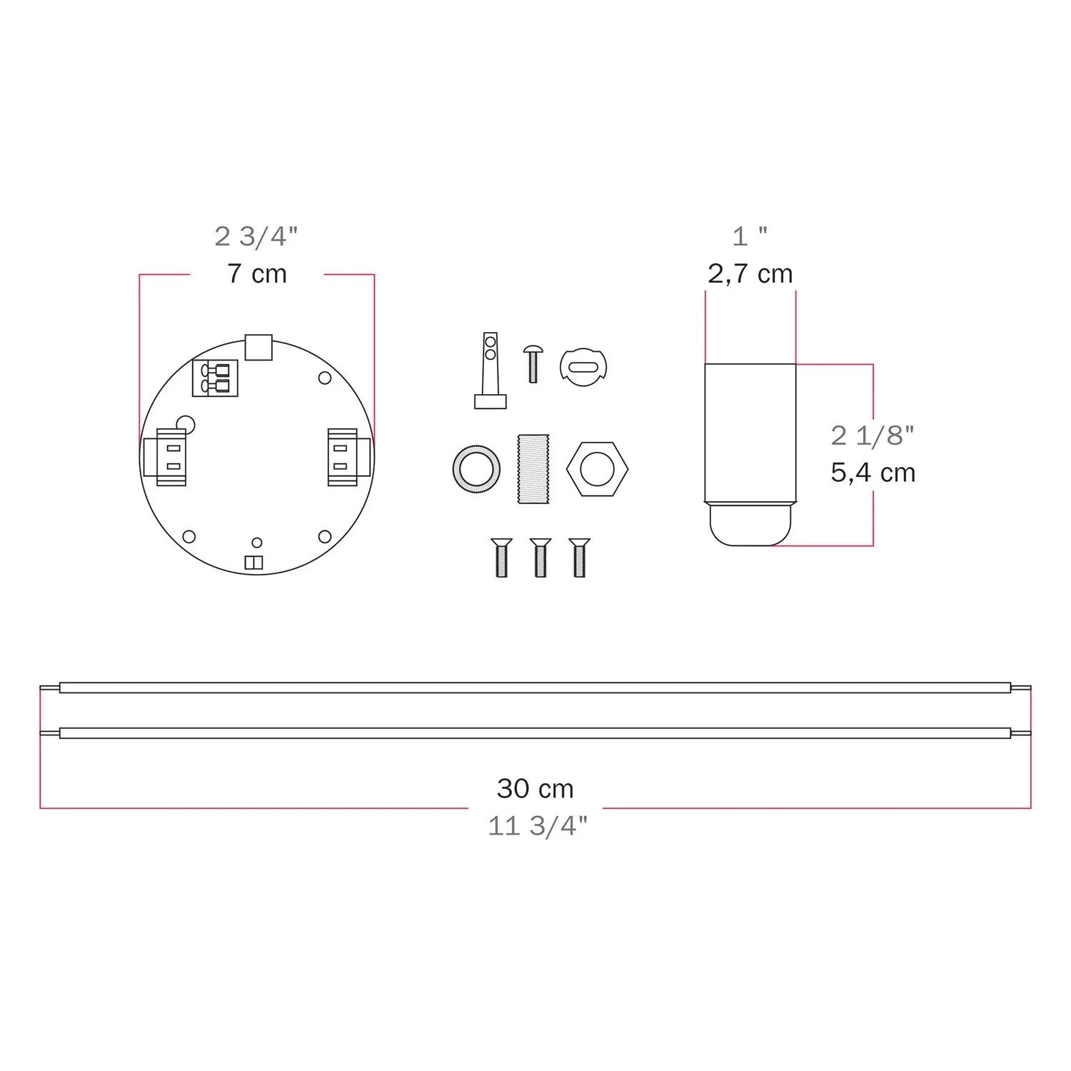 Kit électronique pour lampes à batterie 5V USB-C avec douille E14 lisse - Blanc - Image 7