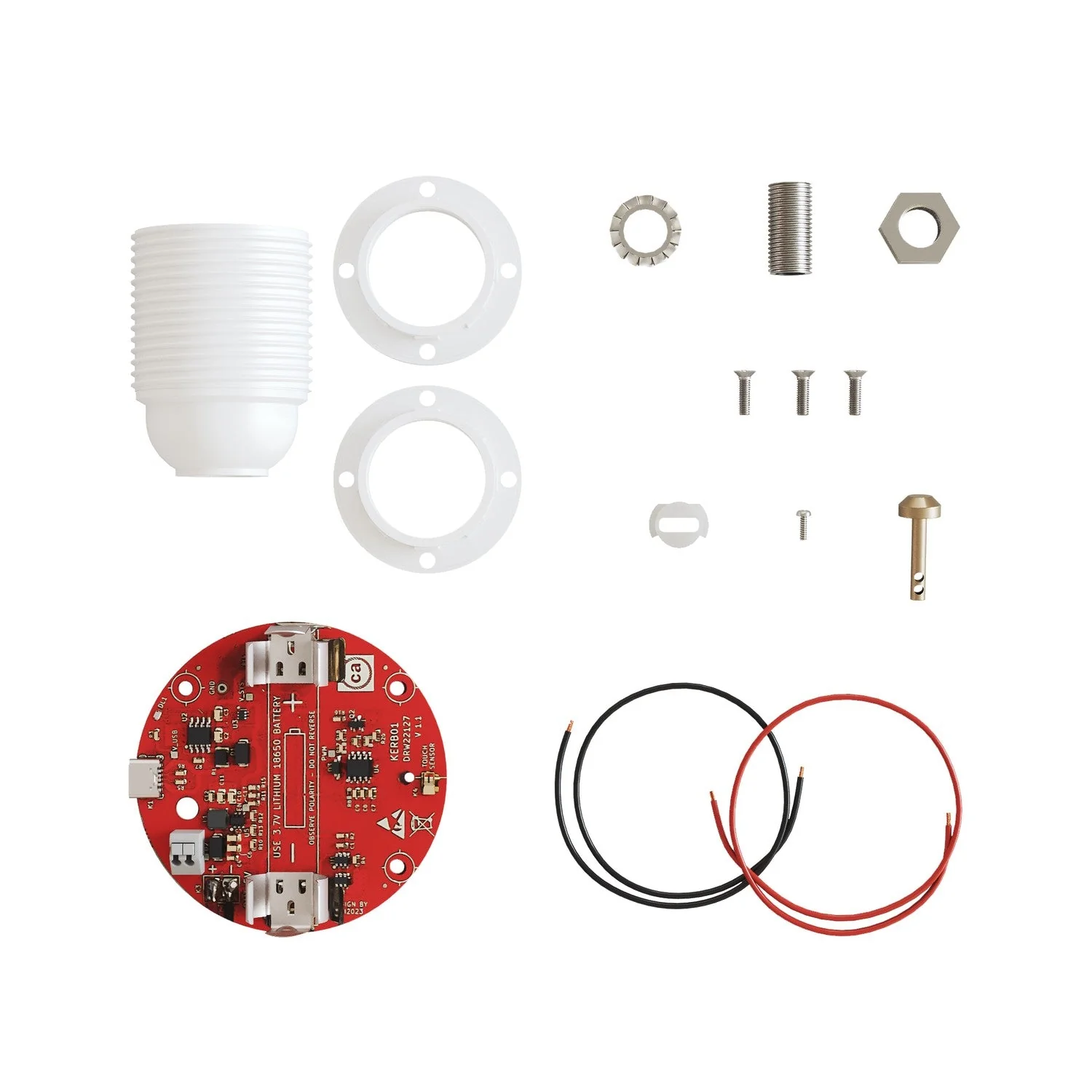 Kit électronique pour lampes à batterie 5V USB-C avec douille E27 filettato - Blanc