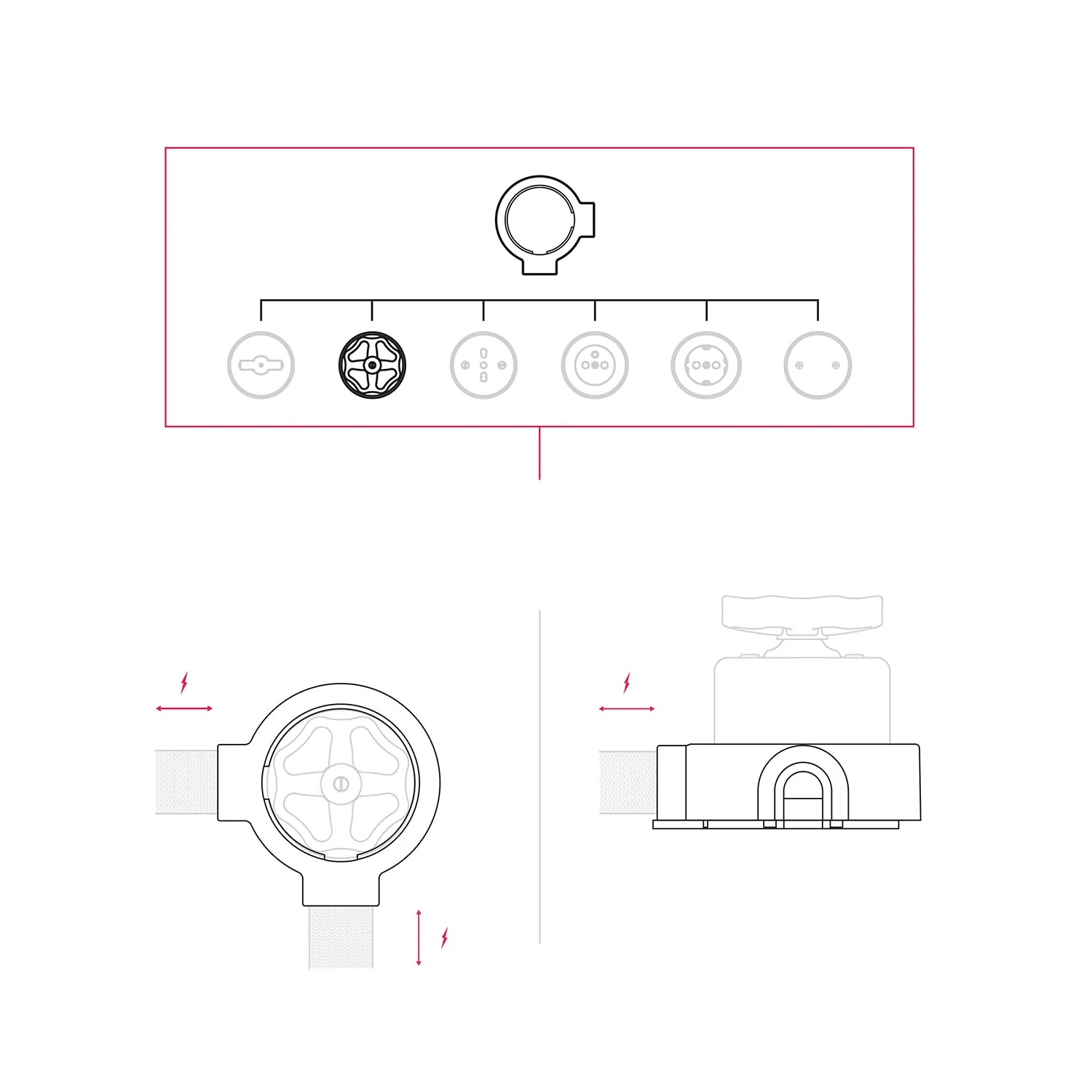 Kit interrupteur/va-et-vient avec bouton et base pour Creative-Tubes en porcelaine noire - Image 14