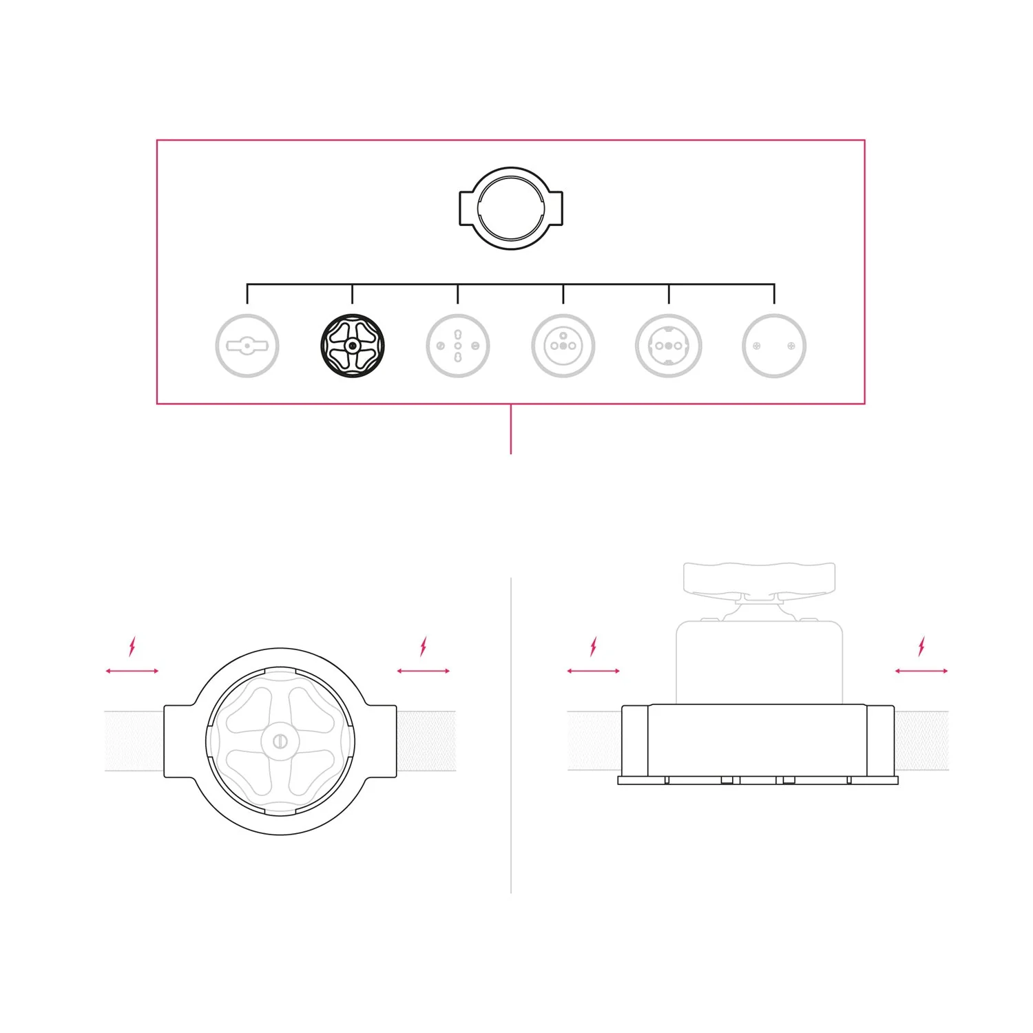 Kit interrupteur/va-et-vient avec bouton et base pour Creative-Tubes en porcelaine noire - Image 21