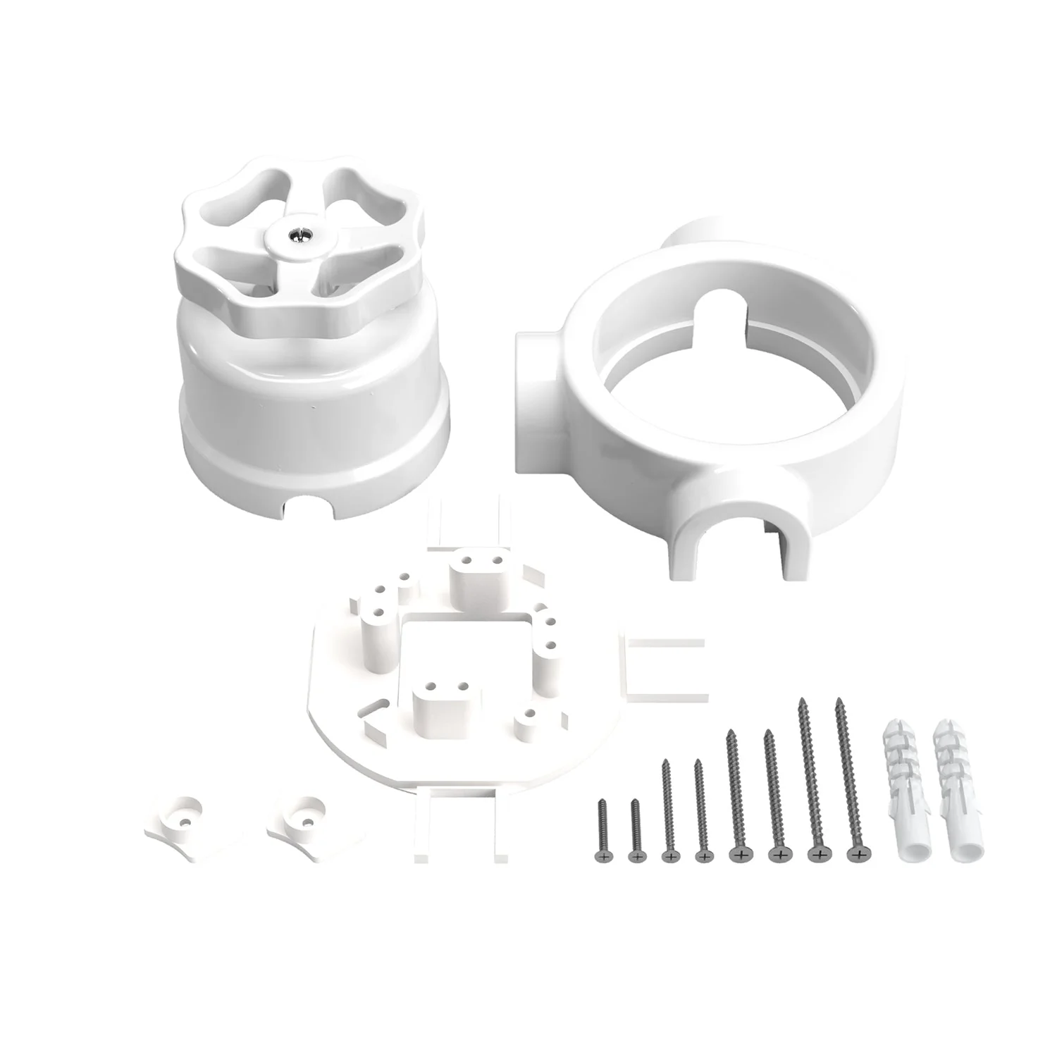 Kit interrupteur/va-et-vient avec bouton rotatif et base pour Creative-Tubes en porcelaine blanche - Image 24