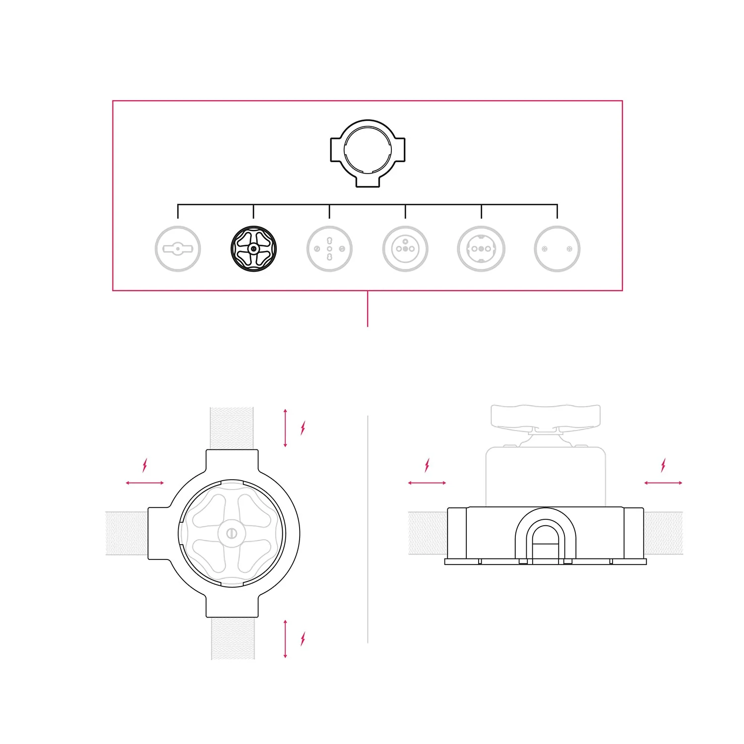 Kit interrupteur/va-et-vient avec bouton rotatif et base pour Creative-Tubes en porcelaine blanche - Image 28