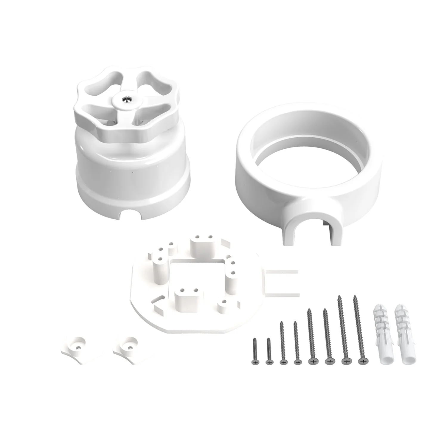 Kit interrupteur/va-et-vient avec bouton rotatif et base pour Creative-Tubes en porcelaine blanche - Image 3