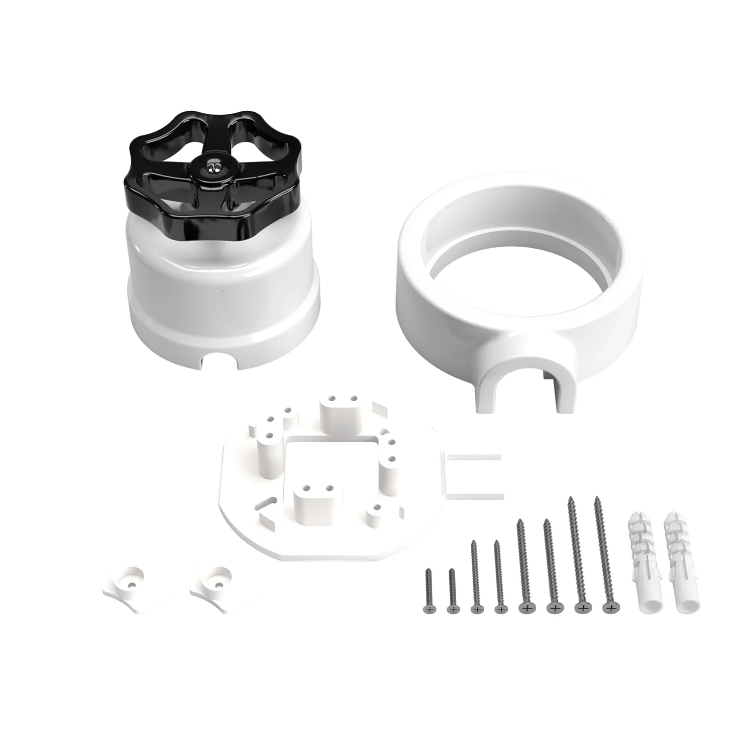 Kit interrupteur/va-et-vient avec bouton rotatif et base pour Creative-Tubes en porcelaine blanche - Image 31