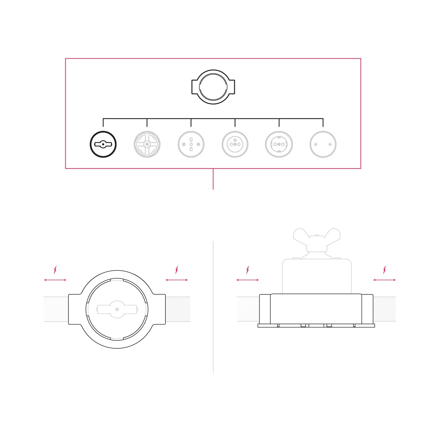 Kit interrupteur/va-et-vient avec écrou papillon et base pour Creative-Tubes en porcelaine blanche - Image 21