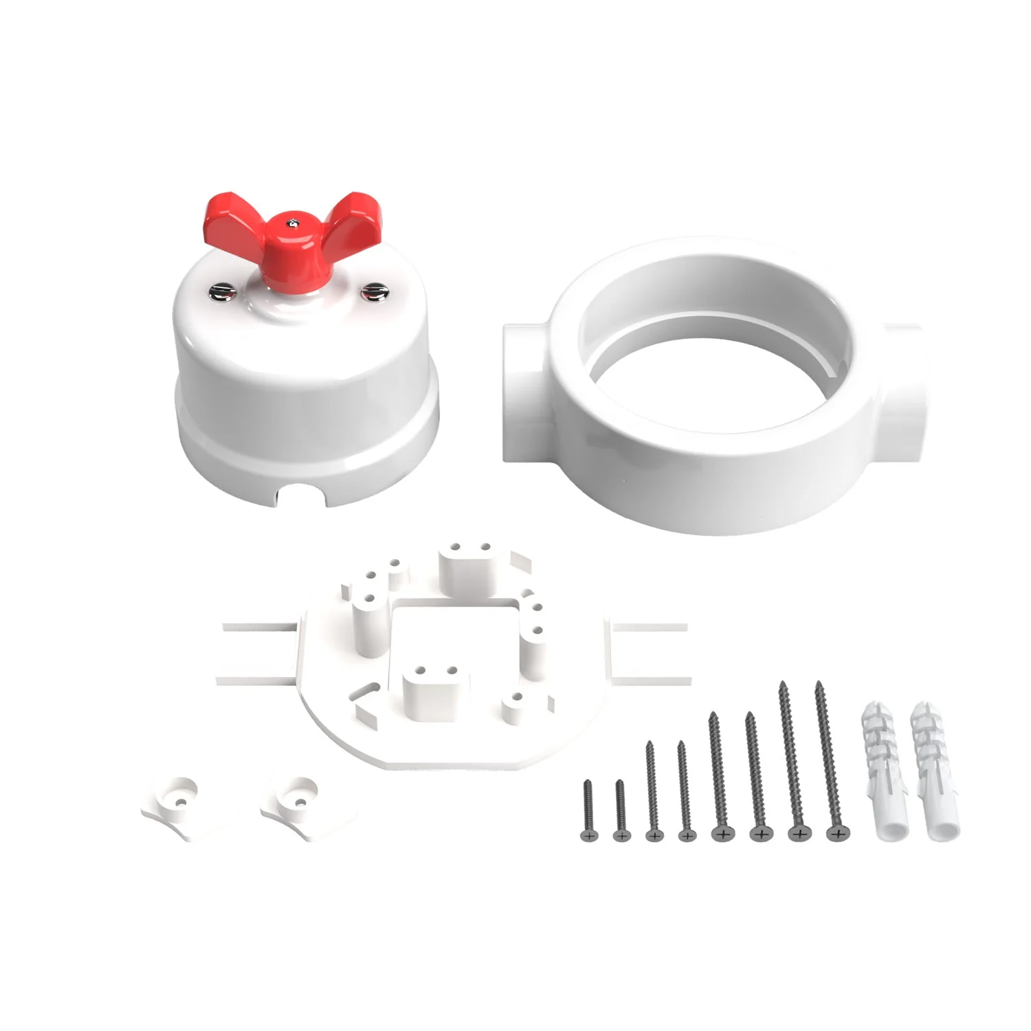 Kit interrupteur/va-et-vient avec écrou papillon et base pour Creative-Tubes en porcelaine blanche - Image 61
