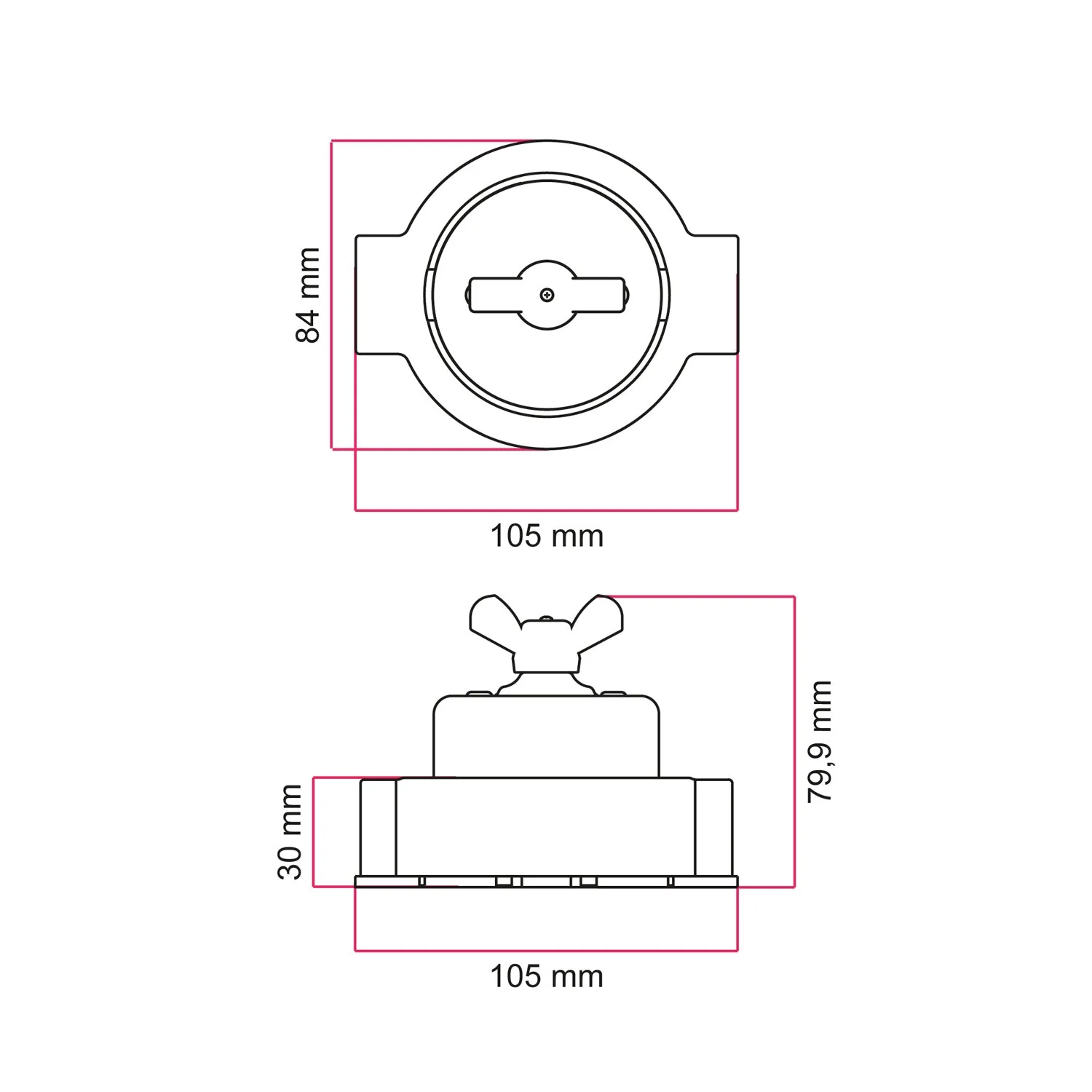 Kit interrupteur/va-et-vient avec écrou papillon et base pour Creative-Tubes en porcelaine noire - Image 20