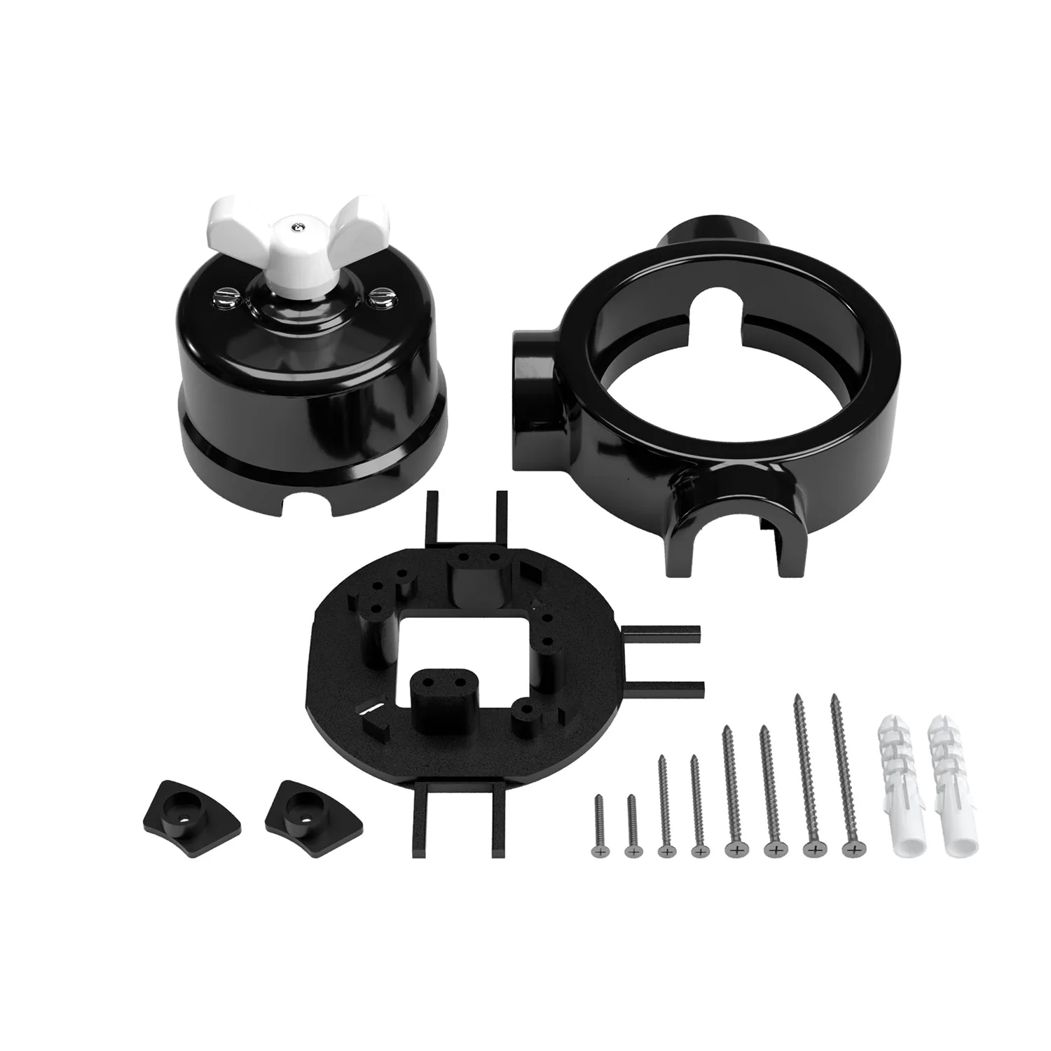 Kit interrupteur/va-et-vient avec écrou papillon et base pour Creative-Tubes en porcelaine noire - Image 24