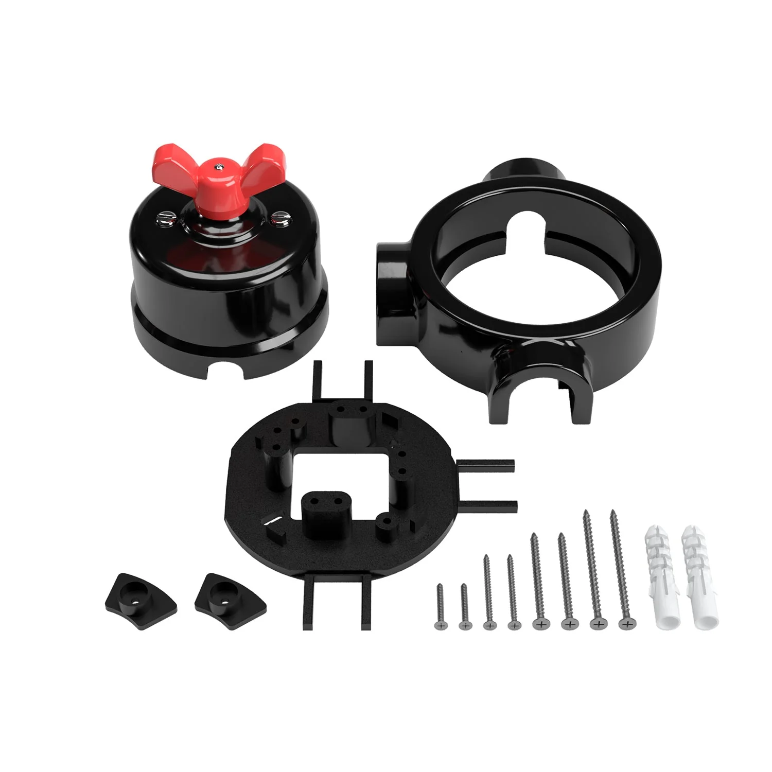 Kit interrupteur/va-et-vient avec écrou papillon et base pour Creative-Tubes en porcelaine noire - Image 66