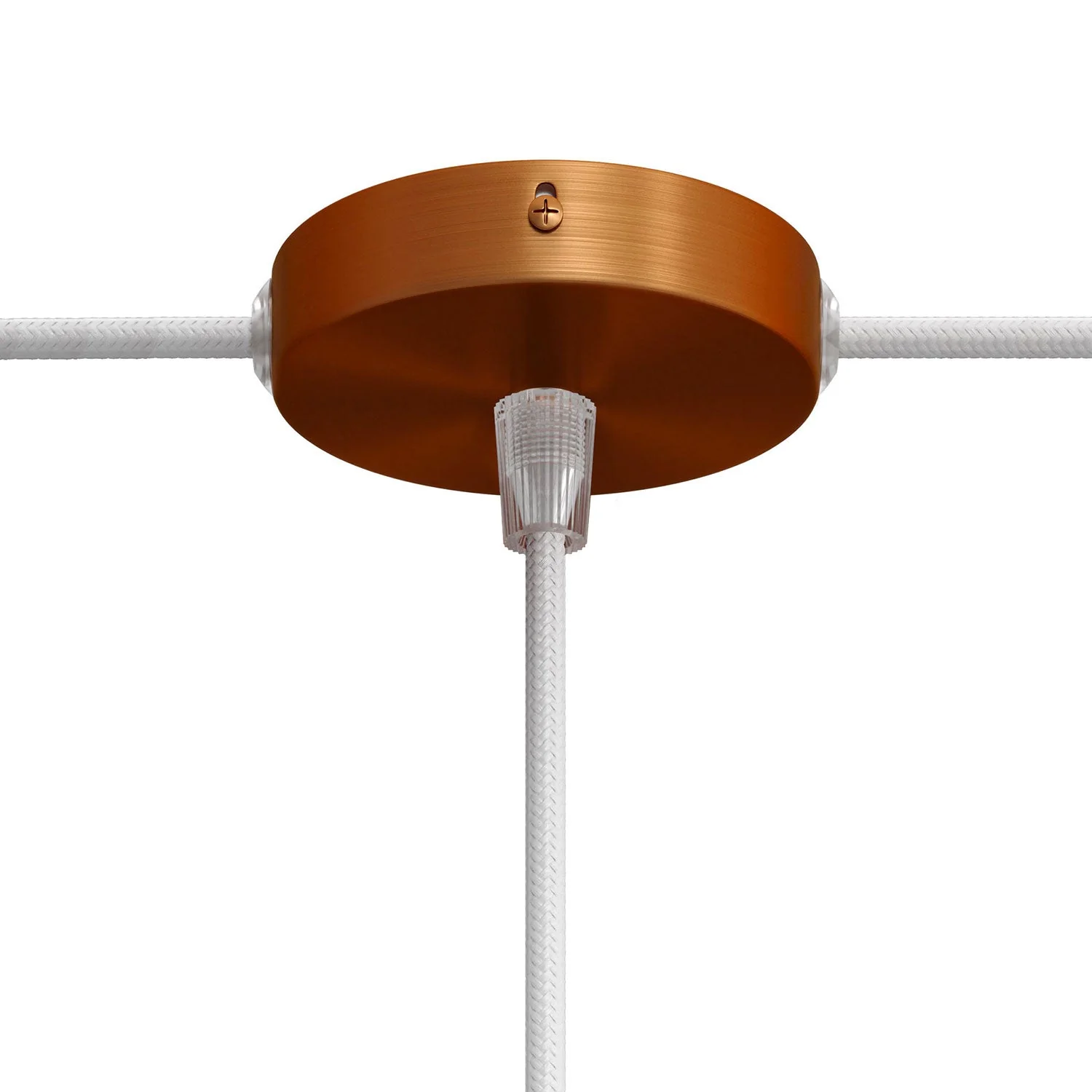 Kit mini pavillon cylindrique en métal à 1 trou central et 2 latéraux - Cuivre satiné
