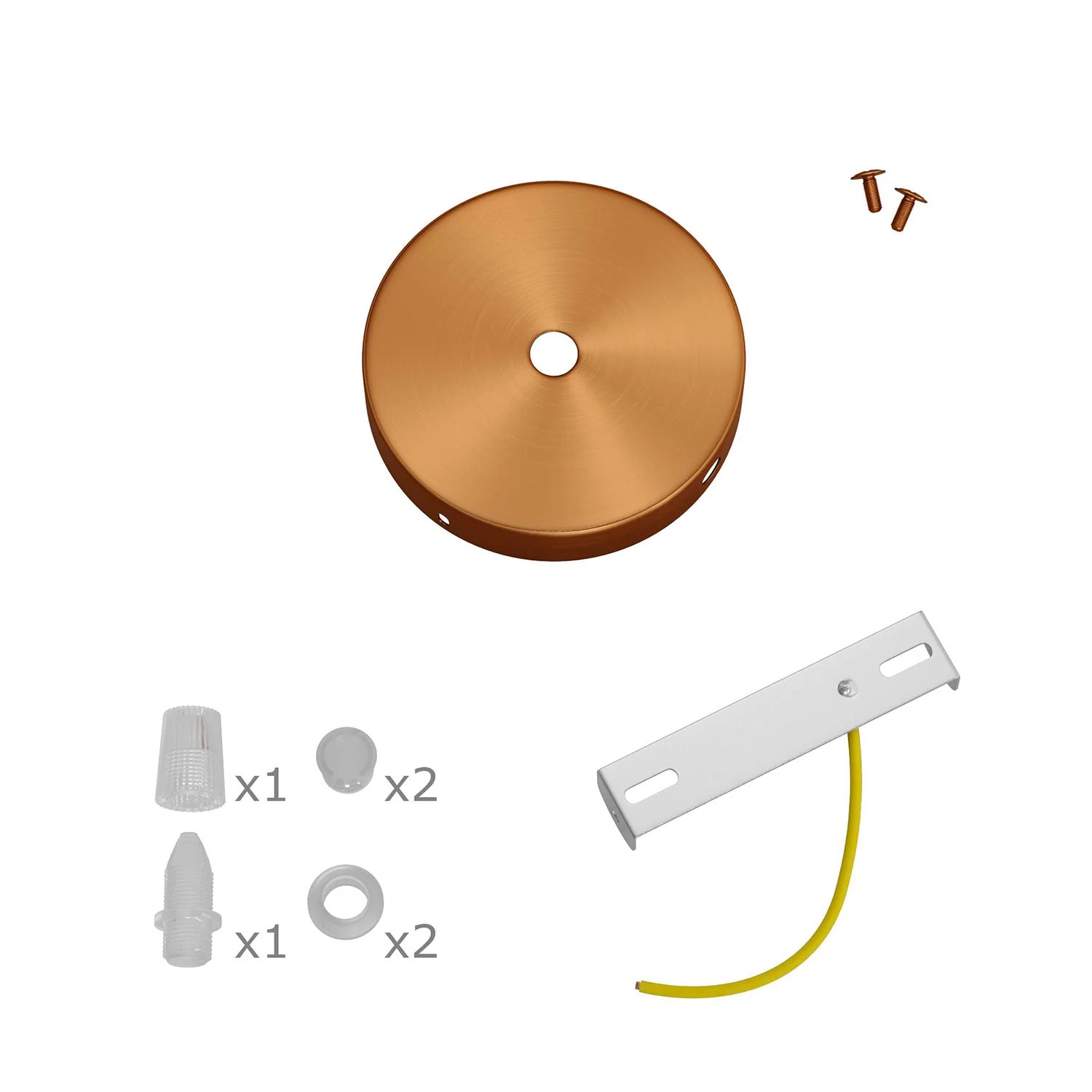 Kit mini pavillon cylindrique en métal à 1 trou central et 2 latéraux - Cuivre satiné - Image 3