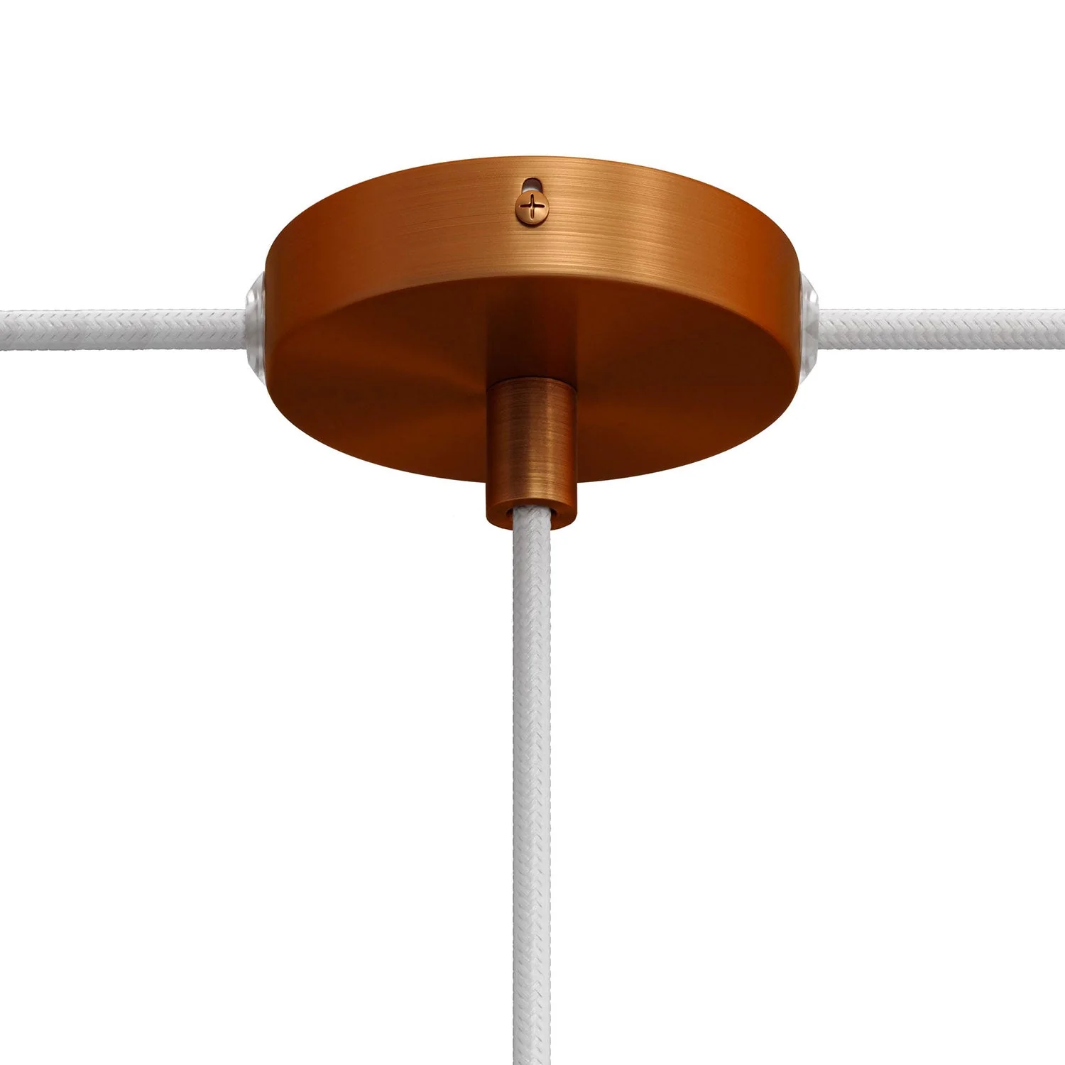 Kit mini pavillon cylindrique en métal à 1 trou central et 2 latéraux - Cuivre satiné - Image 5