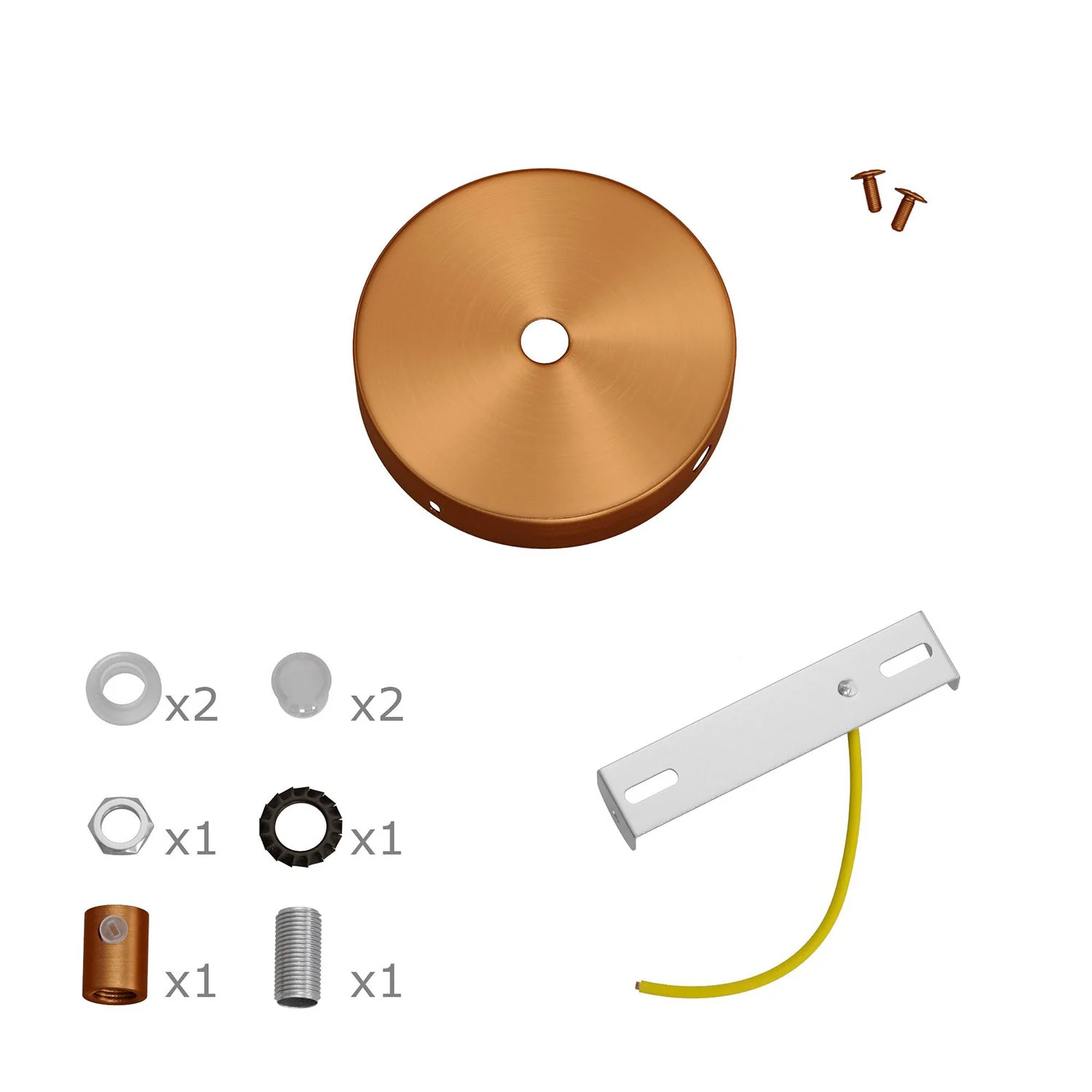 Kit mini pavillon cylindrique en métal à 1 trou central et 2 latéraux - Cuivre satiné - Image 7