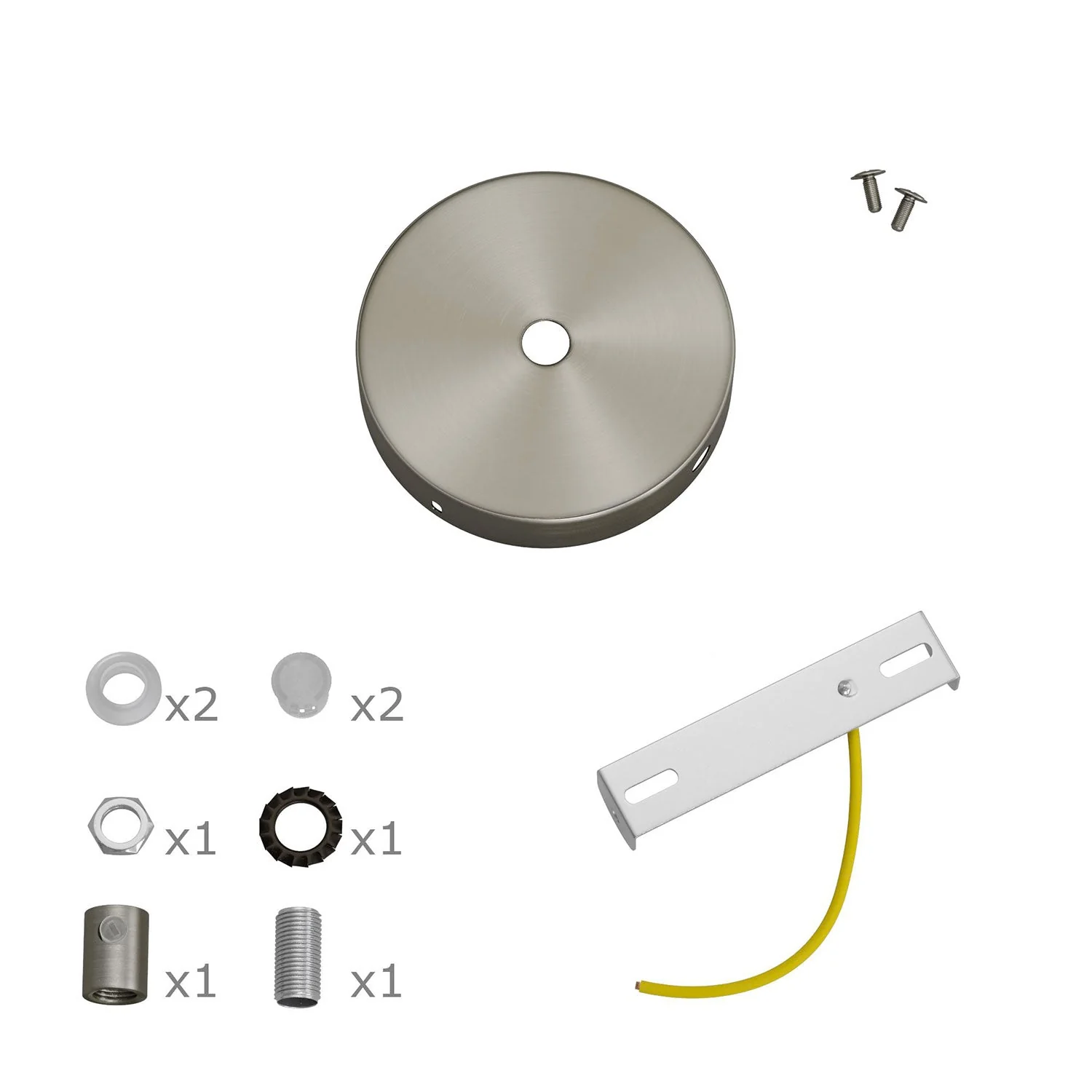 Kit Mini pavillon cylindrique en métal à 1 trou central et 2 latéraux - Titane satiné - Image 7