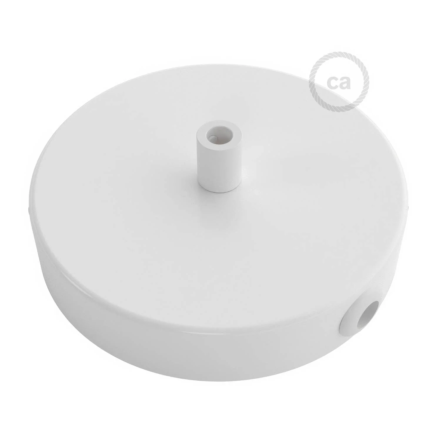 Kit pavillon cylindrique en métal à 1 trou central et 2 trous latéraux - Blanc brillant - Image 7