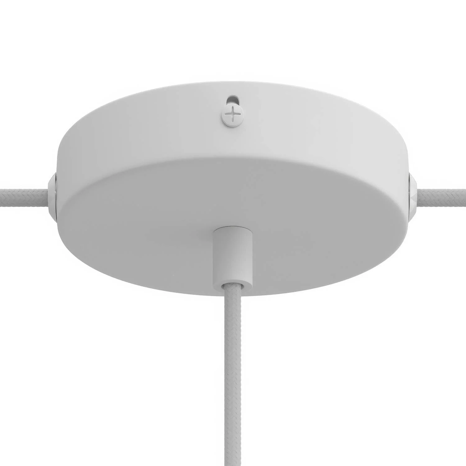 Kit pavillon cylindrique en métal avec 1 trou central et 2 trous latéraux - Blanc mat - Image 6