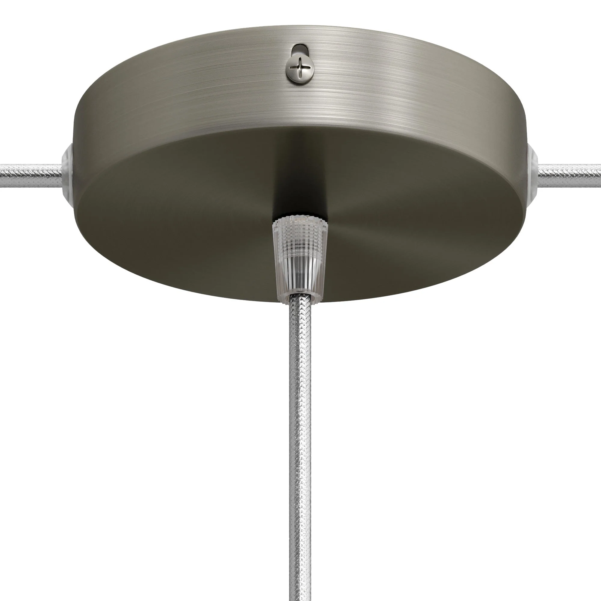 Kit pavillon cylindrique en métal avec 1 trou central et 2 trous latéraux - Titane satiné