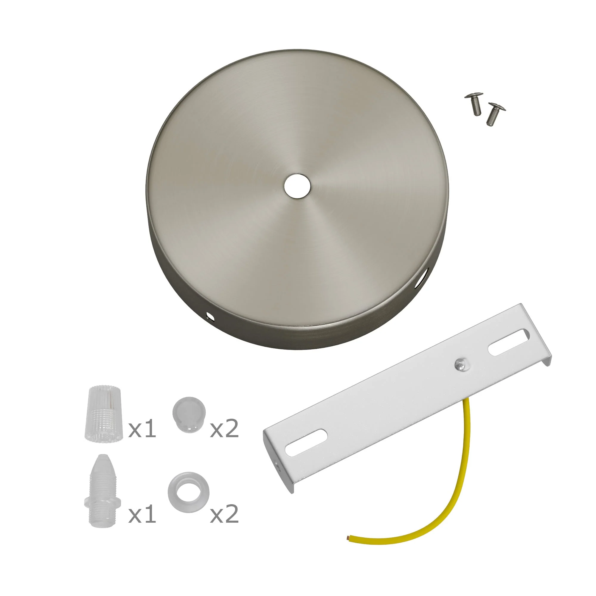 Kit pavillon cylindrique en métal avec 1 trou central et 2 trous latéraux - Titane satiné - Image 3