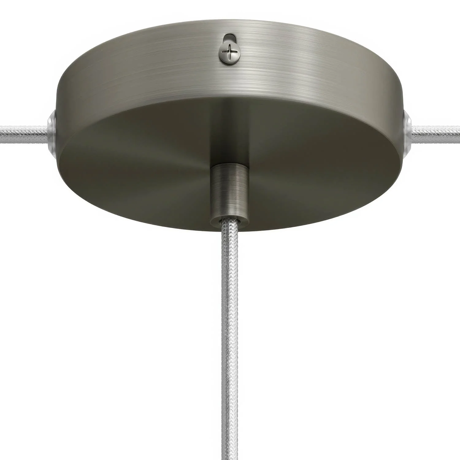 Kit pavillon cylindrique en métal avec 1 trou central et 2 trous latéraux - Titane satiné - Image 6
