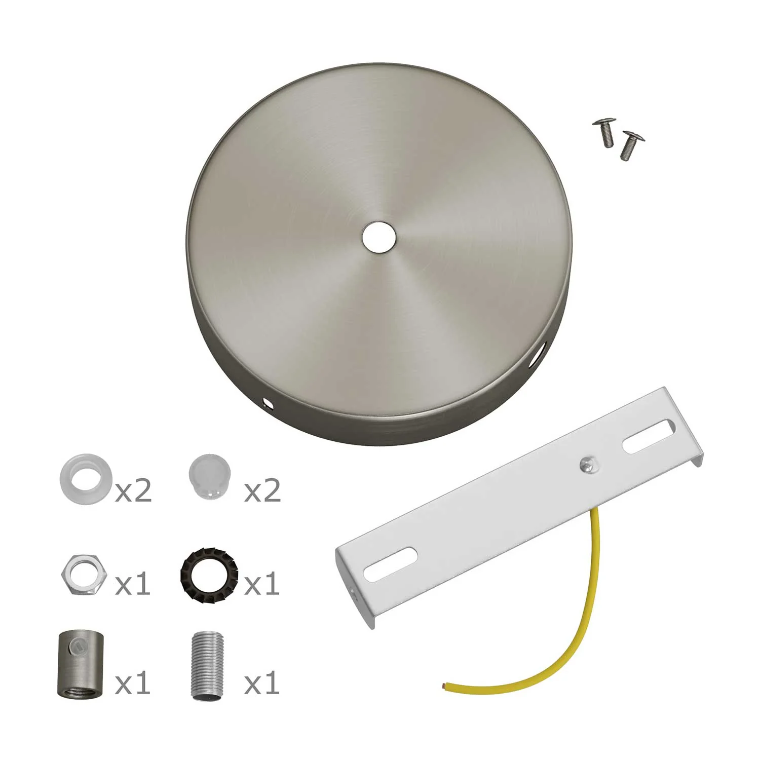 Kit pavillon cylindrique en métal avec 1 trou central et 2 trous latéraux - Titane satiné - Image 8